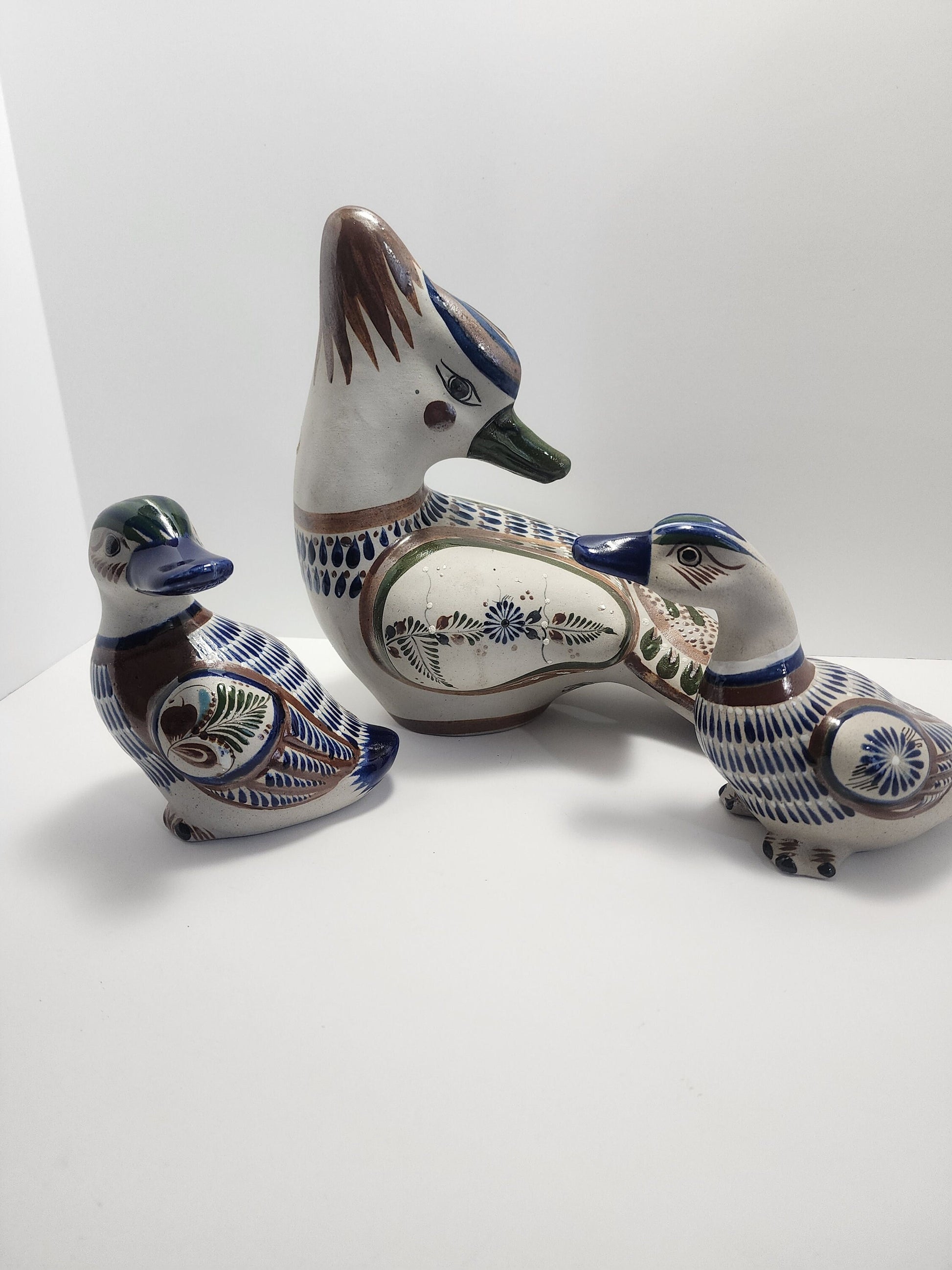 Vintage Nogales Mexican Pottery Folk Art Duck Birds - Pottery - Mexican - Mexican Pottery - Mexico - Ducks - Pottery Ducks - Hand Made