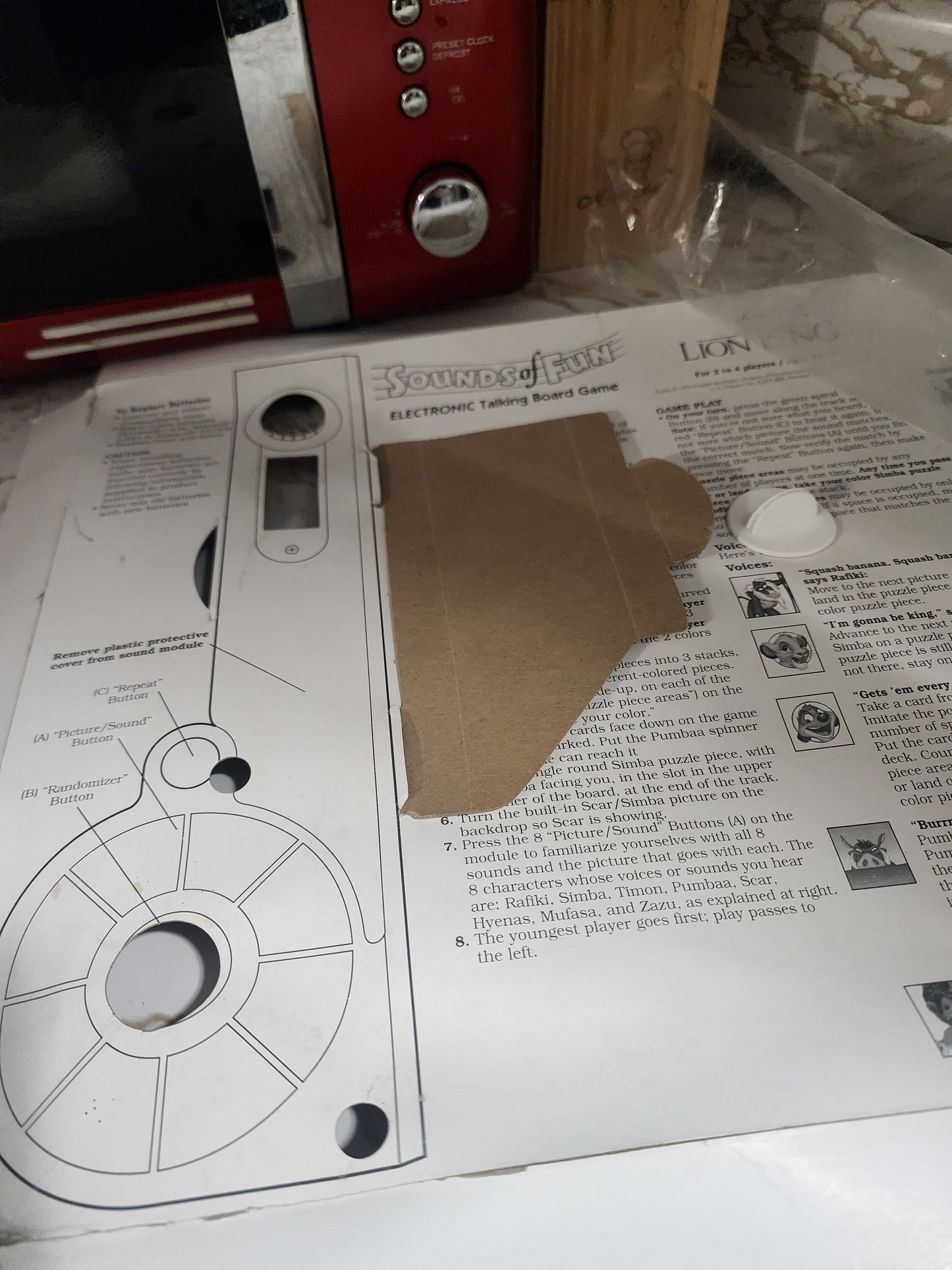 Vintage 1994 The Lion King Offical Board Sounds and Fun - Interactive Game - Board Game - The Lion King - Disney Games - Family Games