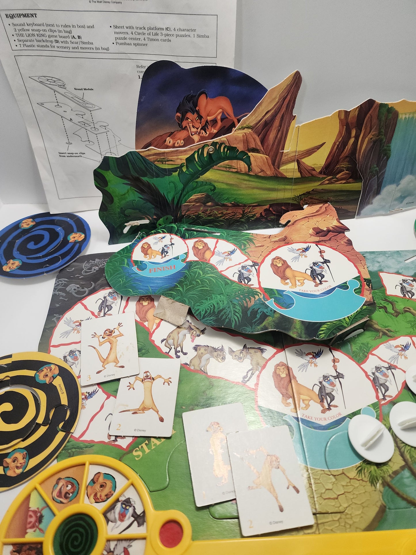 Vintage 1994 The Lion King Offical Board Sounds and Fun - Interactive Game - Board Game - The Lion King - Disney Games - Family Games