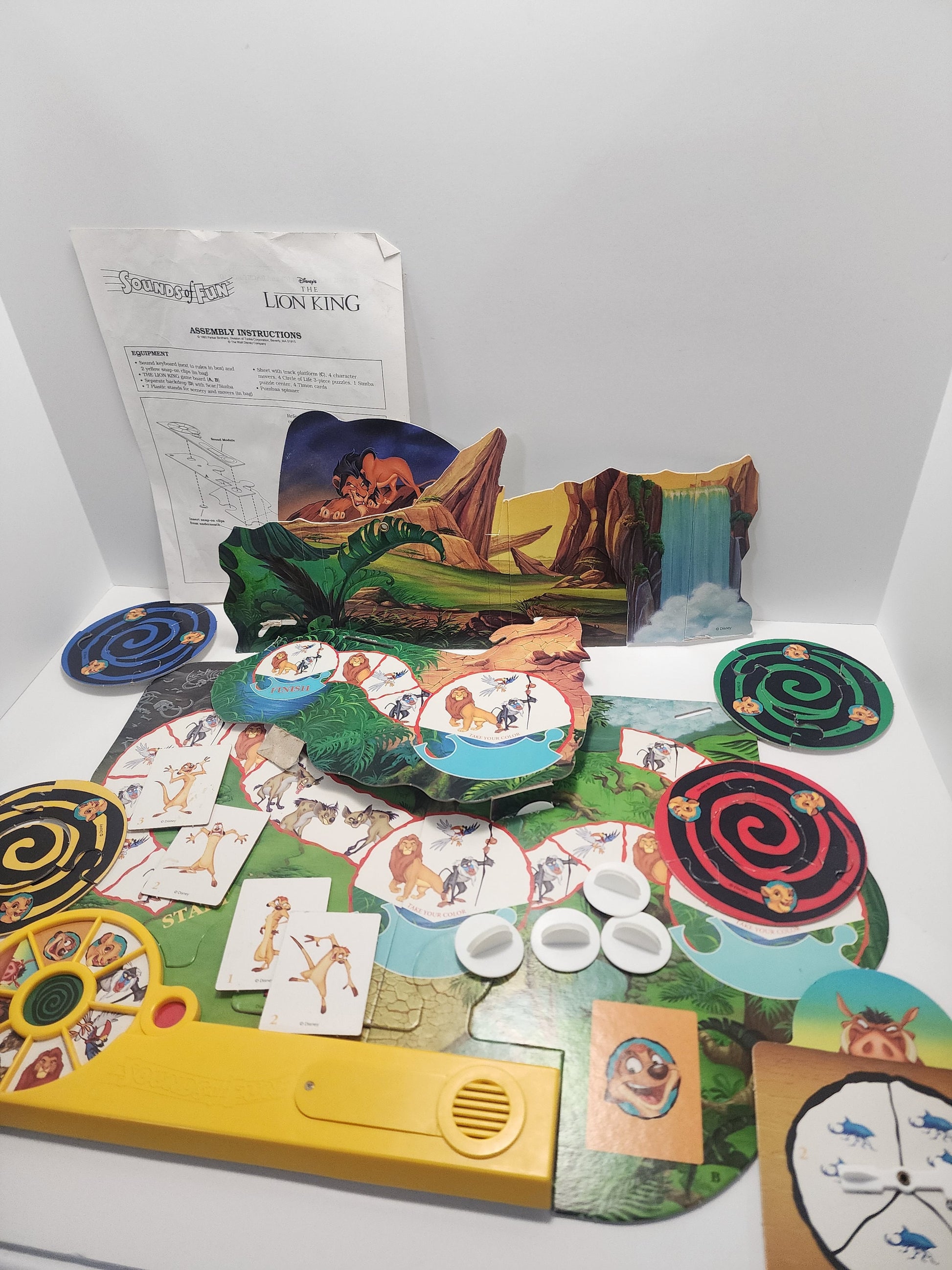 Vintage 1994 The Lion King Offical Board Sounds and Fun - Interactive Game - Board Game - The Lion King - Disney Games - Family Games