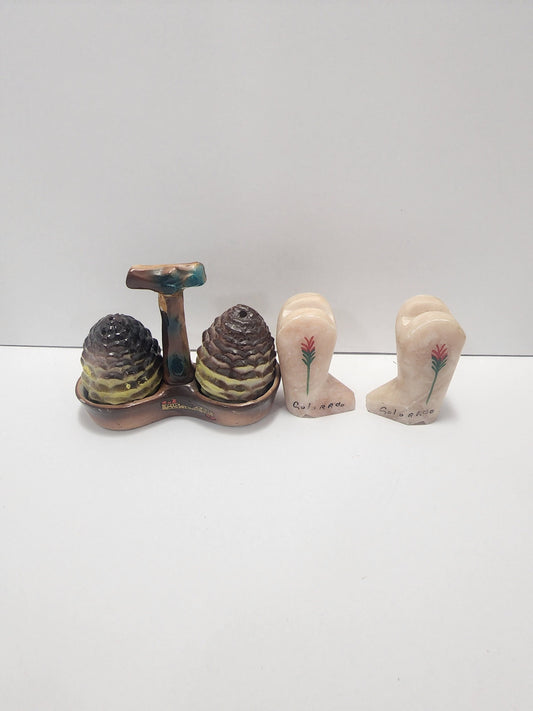 Vintage Salt and Pepper Shakers 2 Sets of 2 - Colorado - Pikes Peaks - Salt And Peppers - Souvenir - Colorado Souvenir - Pikes Peak