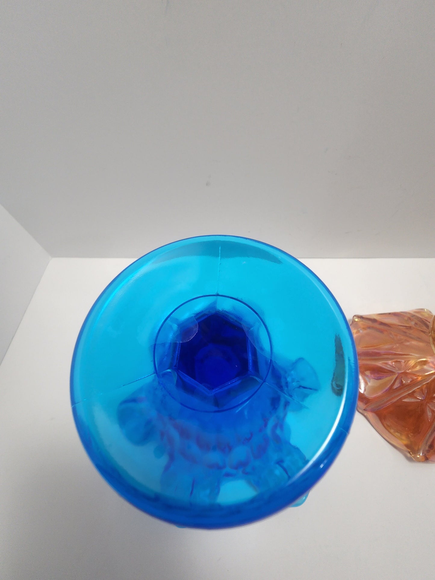 Vintage Fenton Thumprint Glass and Imperial Marigold Glass - Candy Dish - Fenton - Fenton Glass - Marigold - Carnival Glass - Pedestal Glass