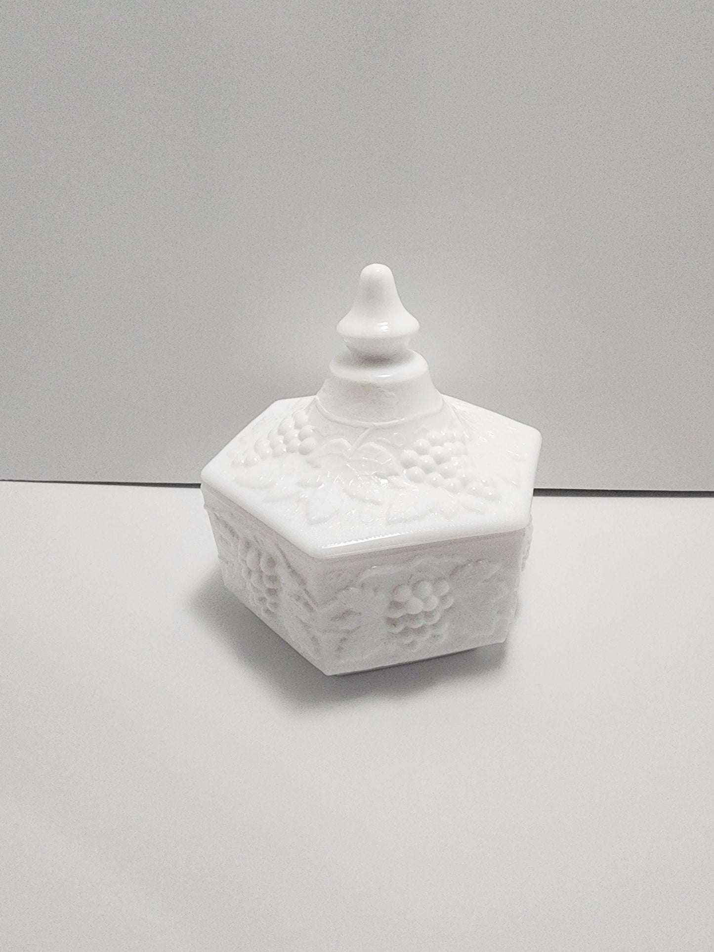 Imperial Hexagon Milk Glass Candy Dish - Candy Dish - Vintage Glasss - Imperial - Imperial Glass - Milk Glass - Milk - Vintage Candy Dish