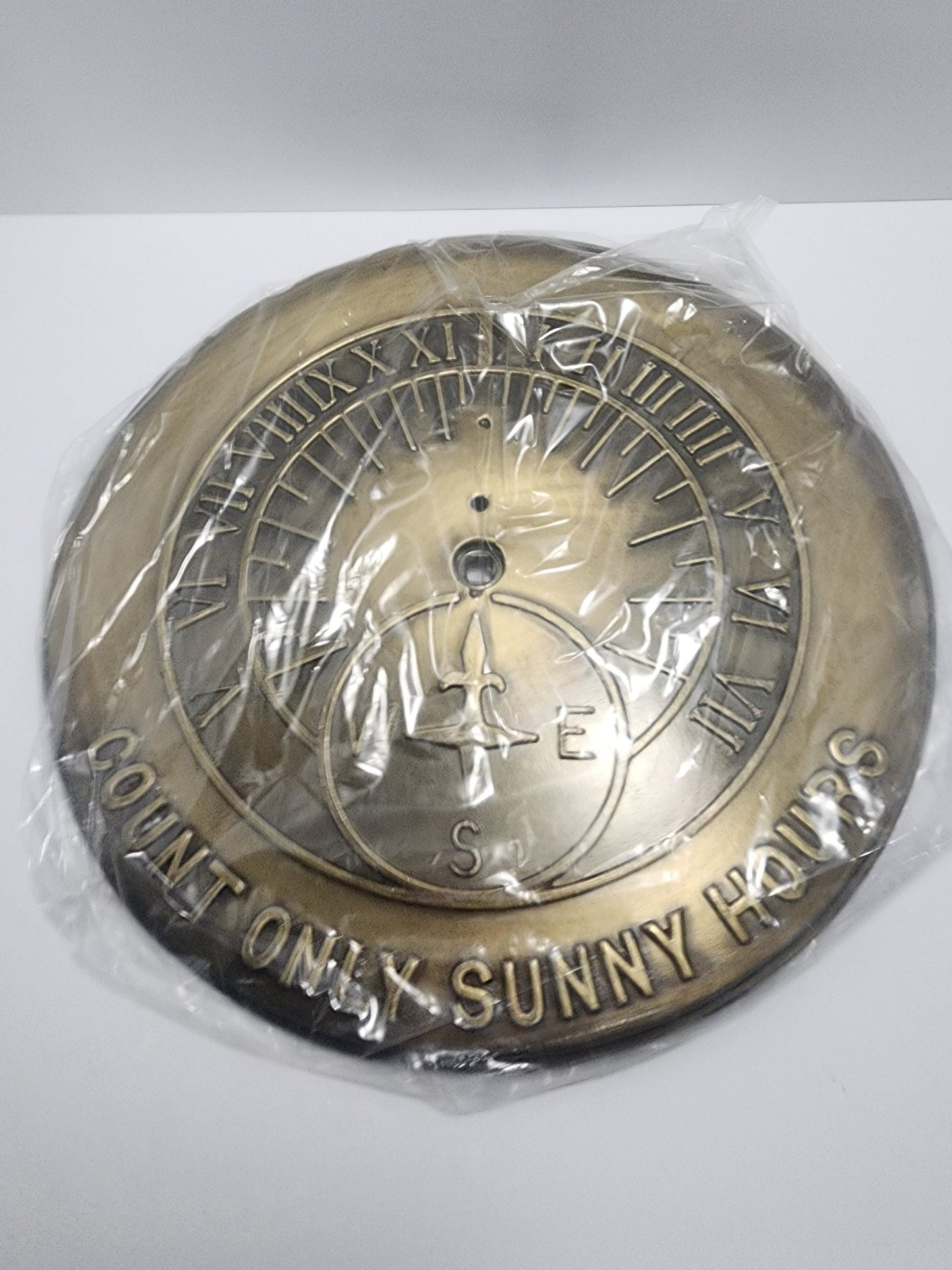 Vintage Sundial Still In Packaging - Sundial - Count Only Sunny Hours - Clock - Vintage Clock - Sundial - Big Sundial - Vintage Sundial