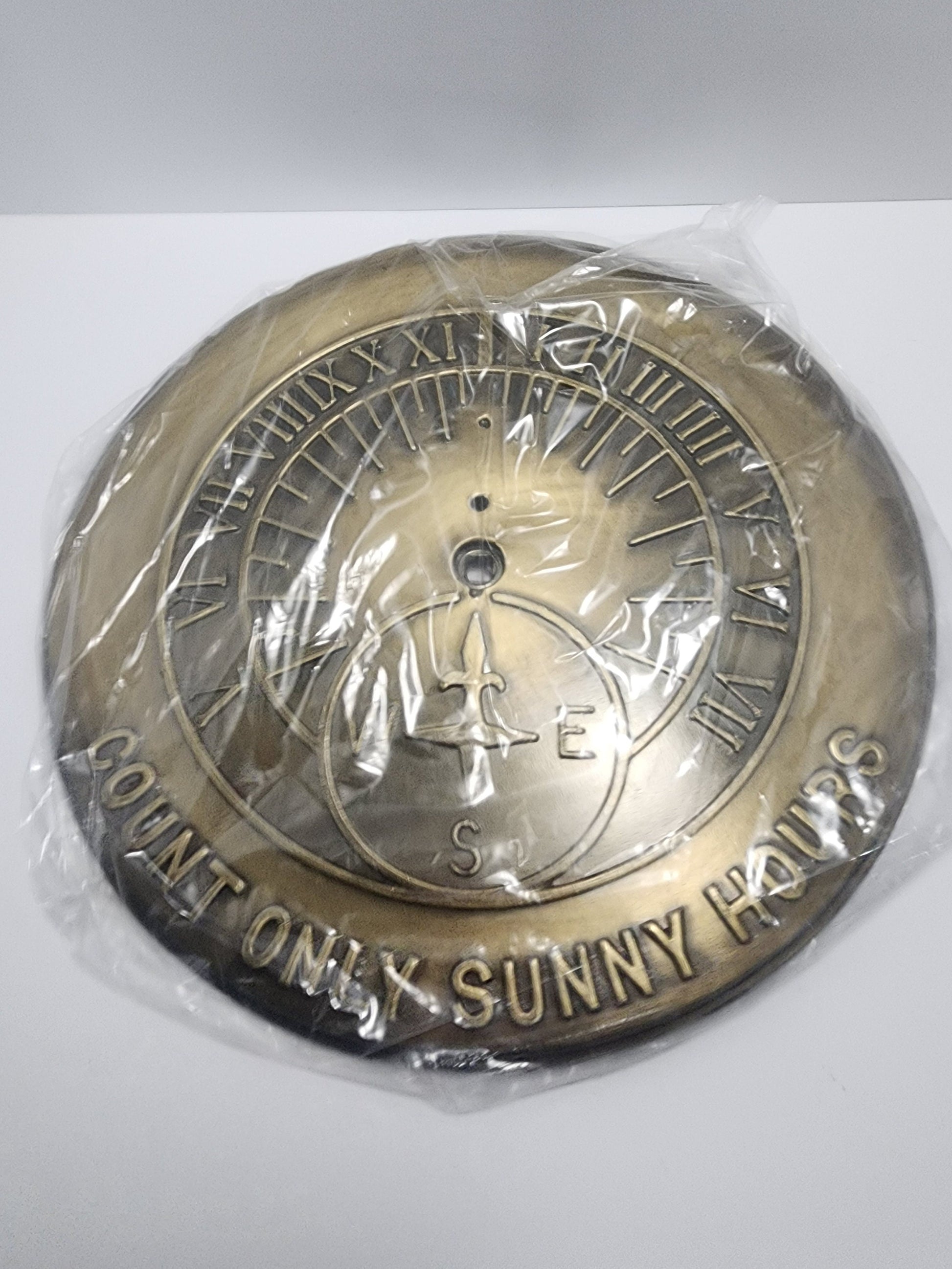 Vintage Sundial Still In Packaging - Sundial - Count Only Sunny Hours - Clock - Vintage Clock - Sundial - Big Sundial - Vintage Sundial
