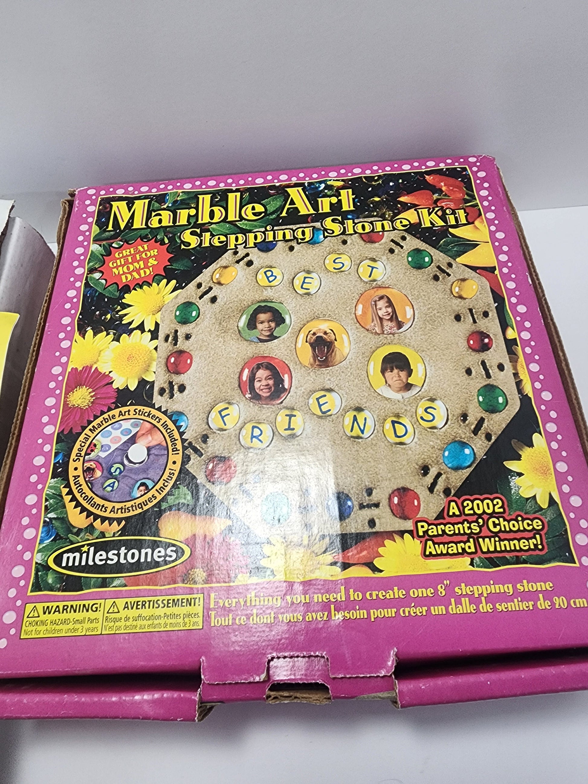 Vintage Milestone Kids Marble Art Stepping Stone Kit - Dog Paw Print - Pet Print - Milestone Kids - Marble Art - Stepping Stone - Sand Art