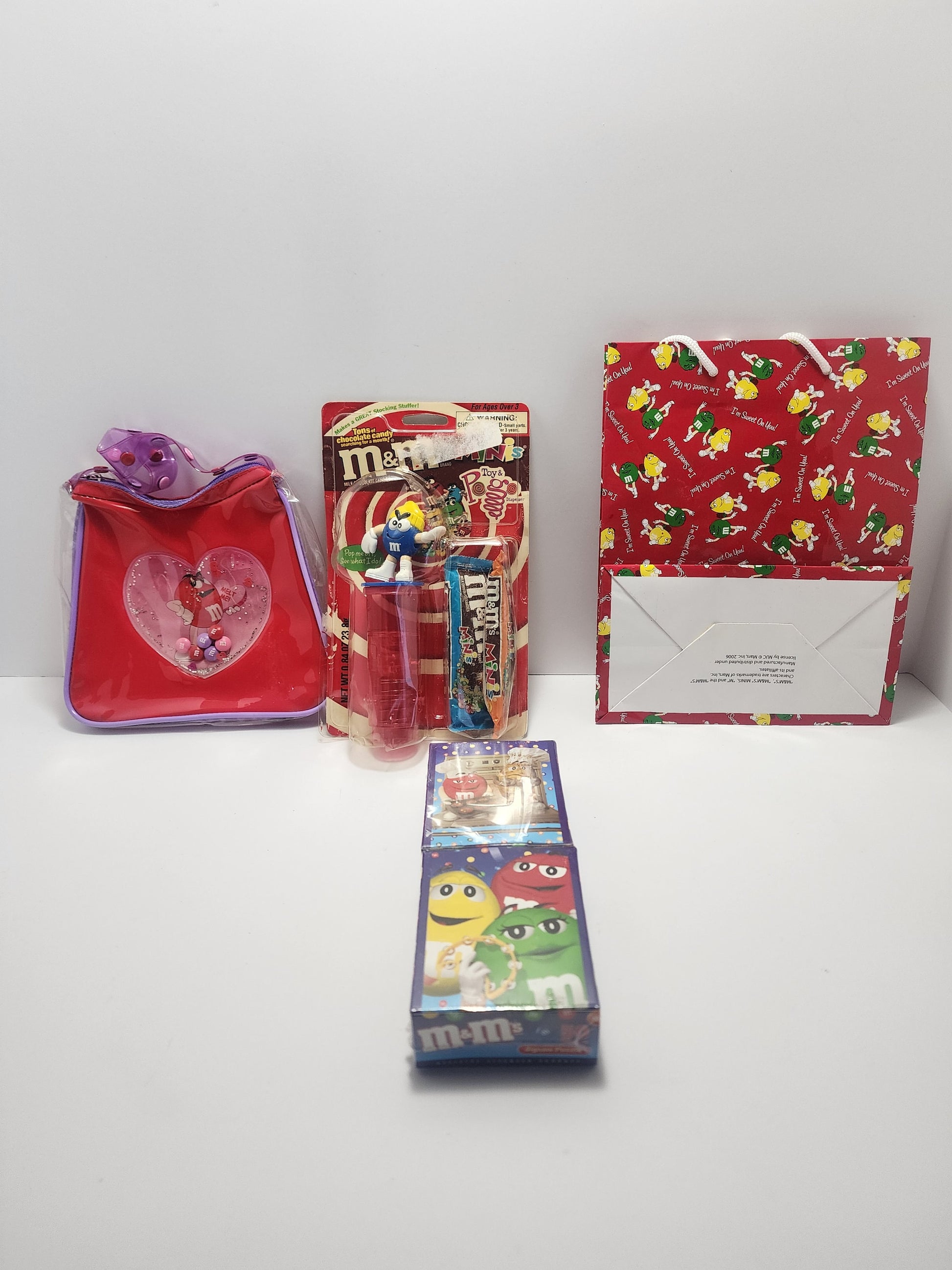 M&m Vintage 1990s Lot Of Goodies - Candy - Vintage Candy - MnMs - Gift Bag - Christnas Gift - Puzzle - Candy Dispenser