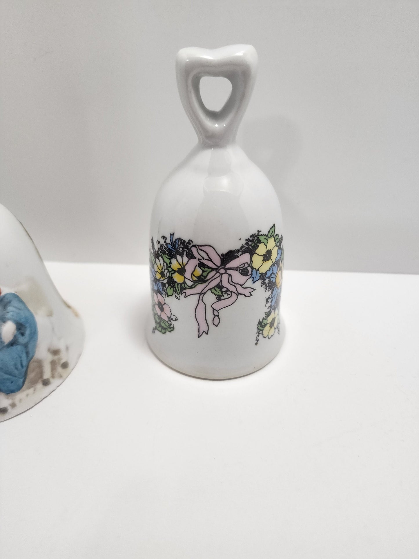 Vintage Ceramic Glass Bells - Nativity Bell - Christmas Bell - Glass Floral Bell - Glass Bell - Floral Bell - Collectable Bell - Bells