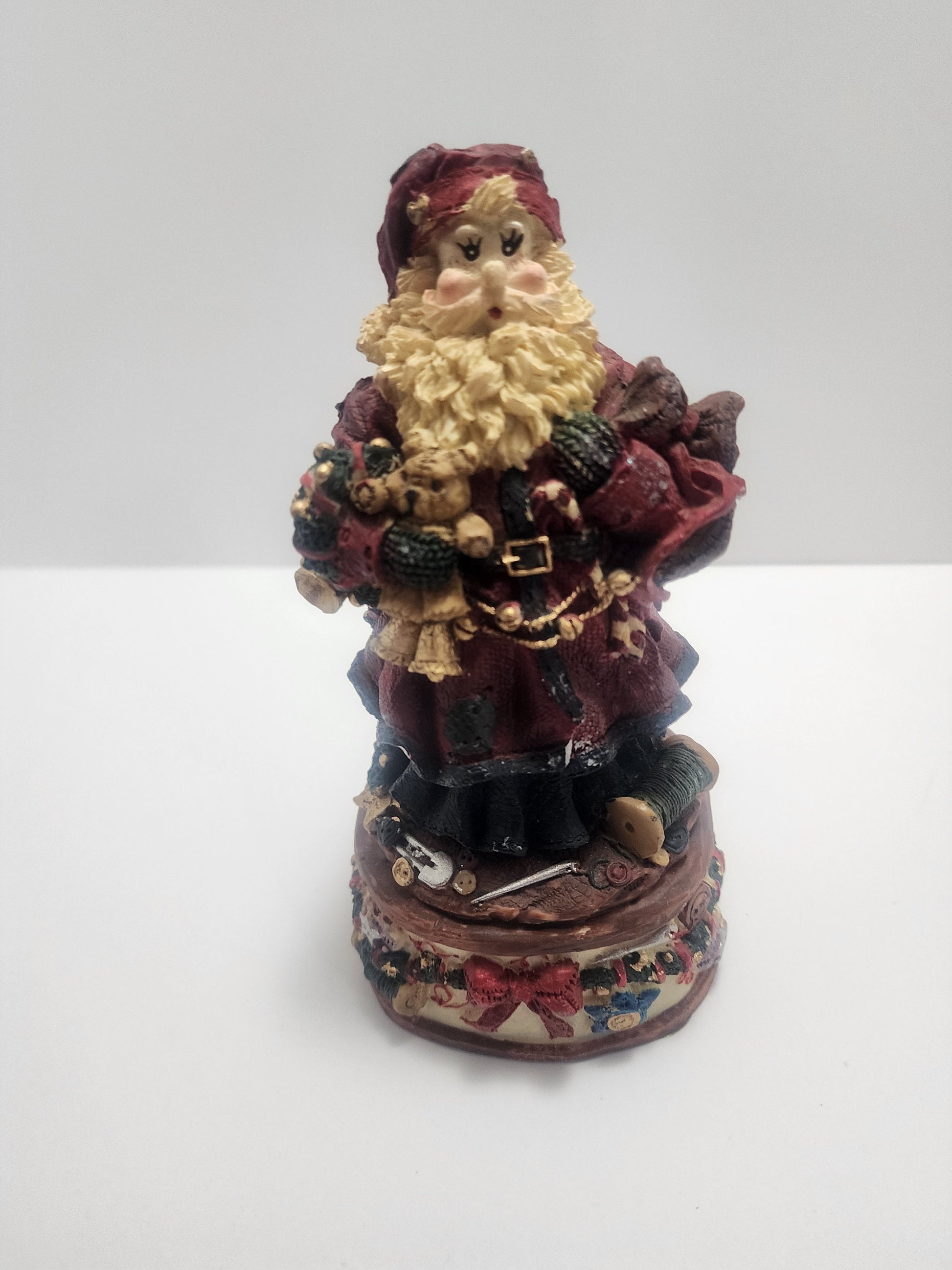 Vintage Santa Musical Statue - Santa - Santa Figure - Santa Statue - Musical Box - Christmas Decor - Christmas Music - Music Box