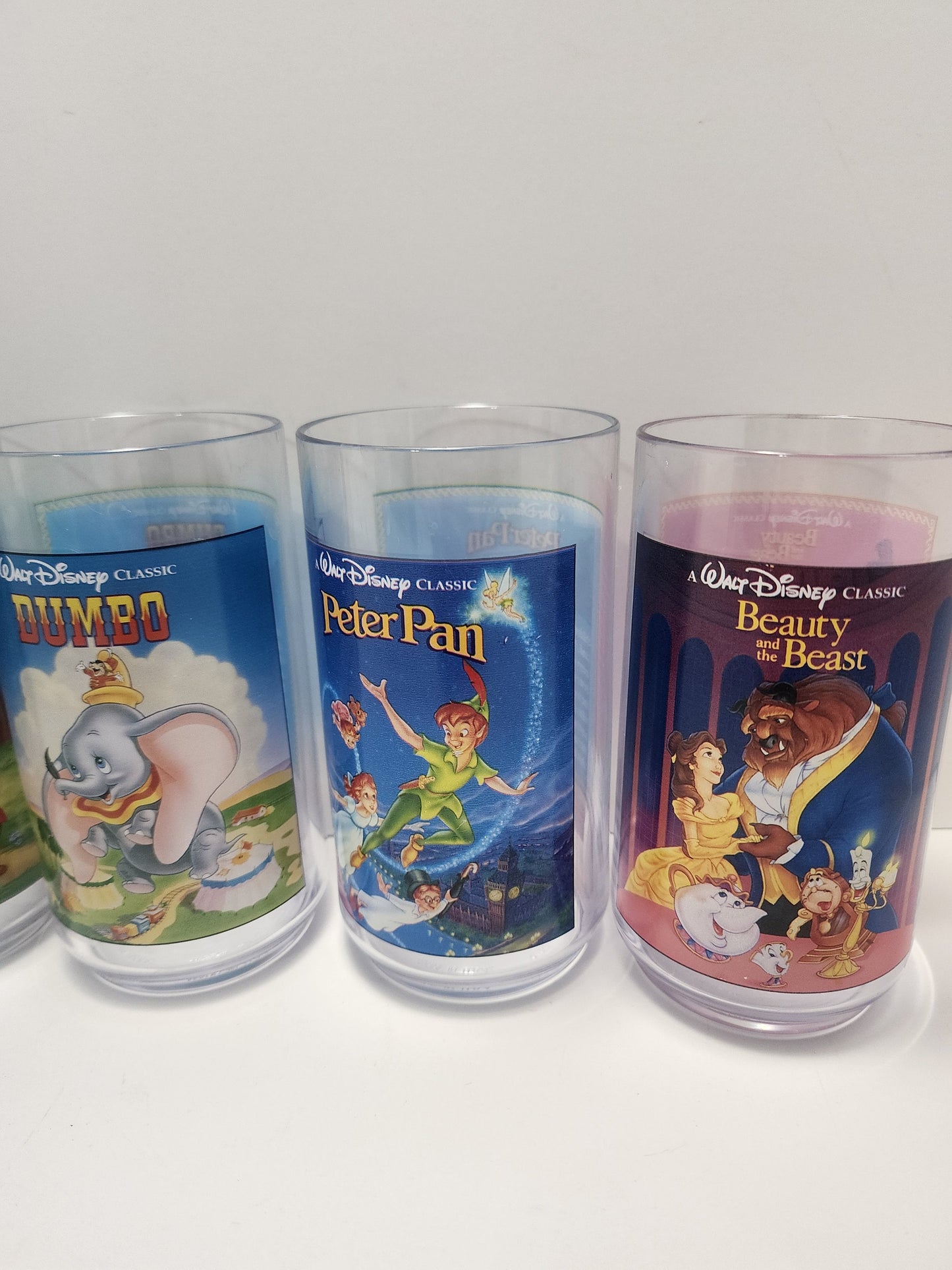 Walt Disney Glasses - Disney Collector Glasses - Burger King Classes - 1990s Disney - Jungle Book - Aladdin - Pinocchio - Snow White