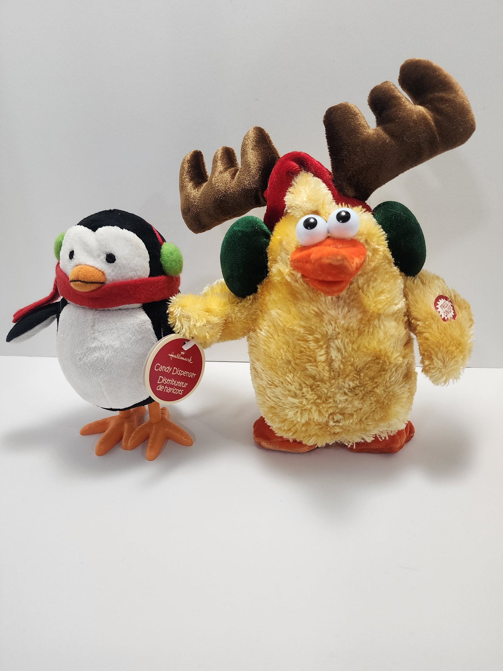 Christmas Stuffed Figures Dandees Collectors Choice Candy Dispenser Penquin - Penquin - Musical - Chicken - Dancing Plush - Christmas
