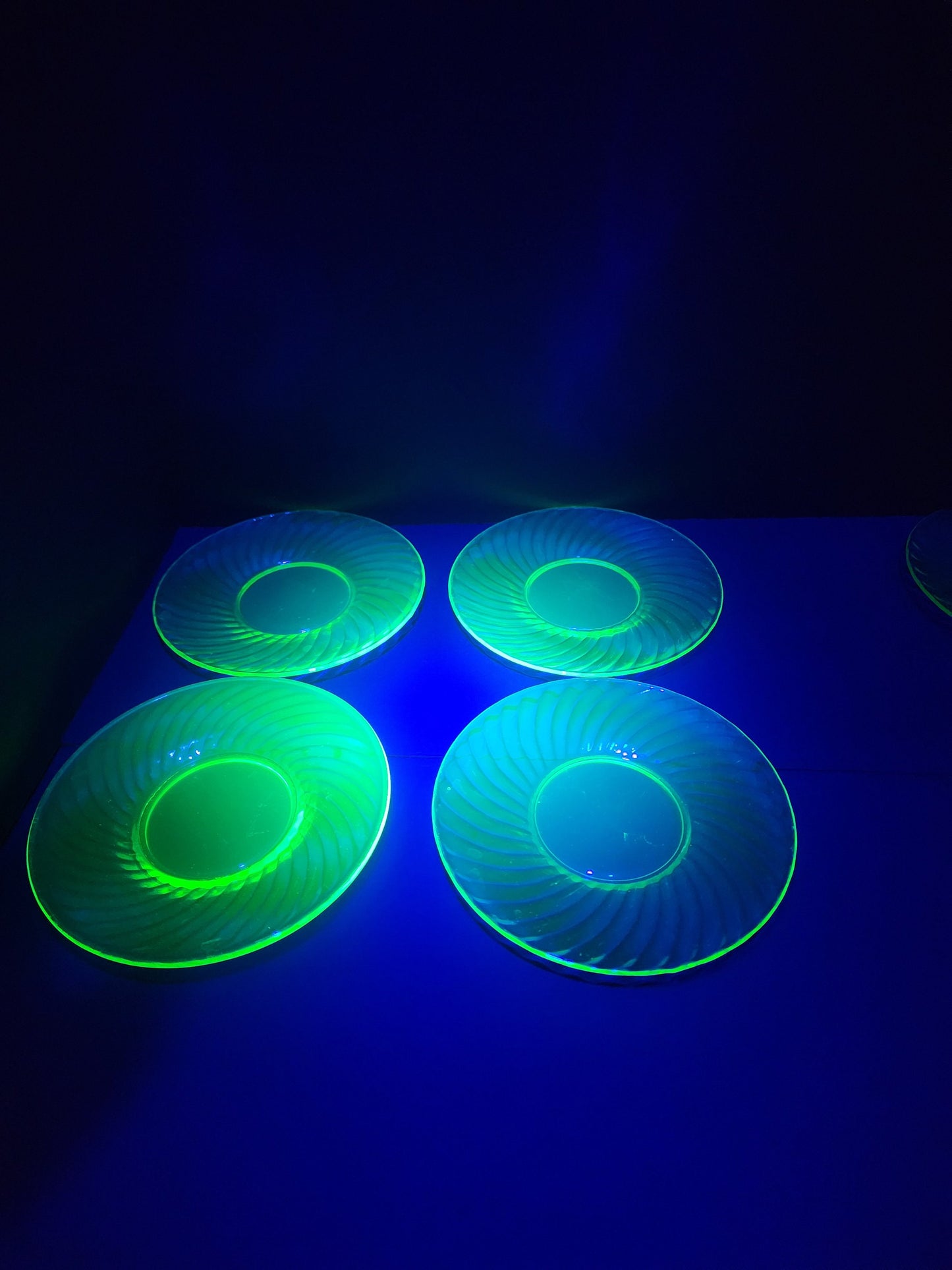 Uranium 1930s Depression Glass Plates Several Options - Uranium Glass - Vaseline Glass - Plates - Plate Set - 1930 - Depression Glass