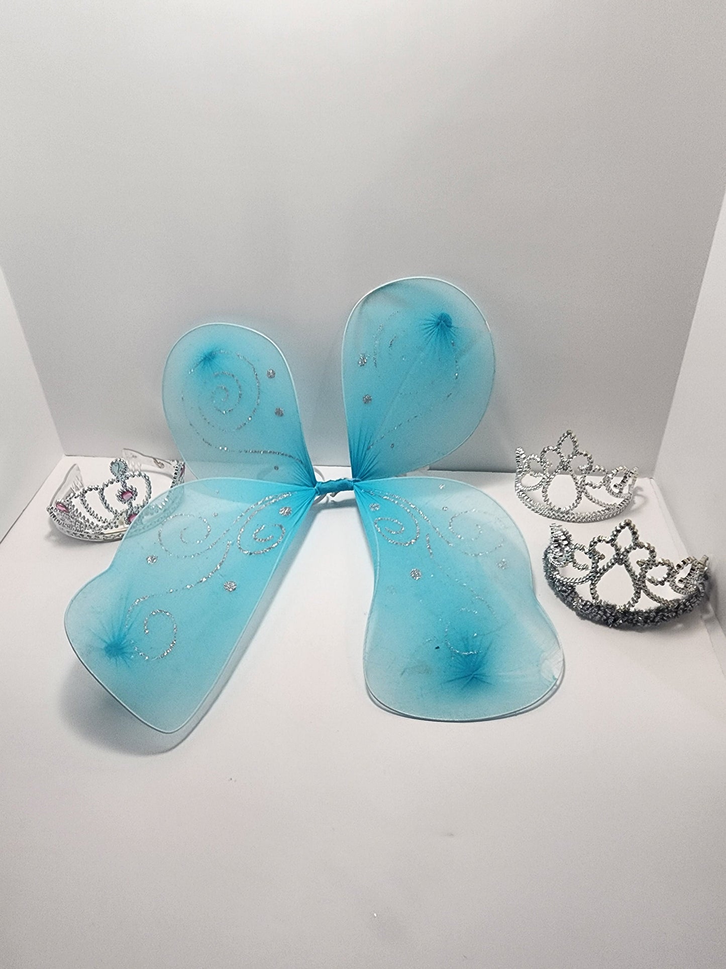 Fairy Wings and Princess or Queen Crown - Girls Toys - Pretend Toys - Fairy - Fairy Wings - Halloween Costume - Crown - Princess Crown