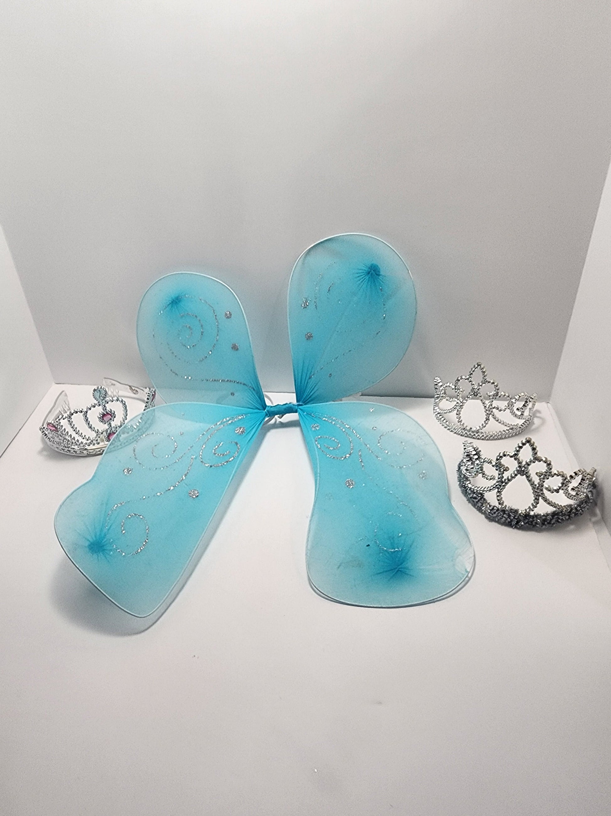 Fairy Wings and Princess or Queen Crown - Girls Toys - Pretend Toys - Fairy - Fairy Wings - Halloween Costume - Crown - Princess Crown