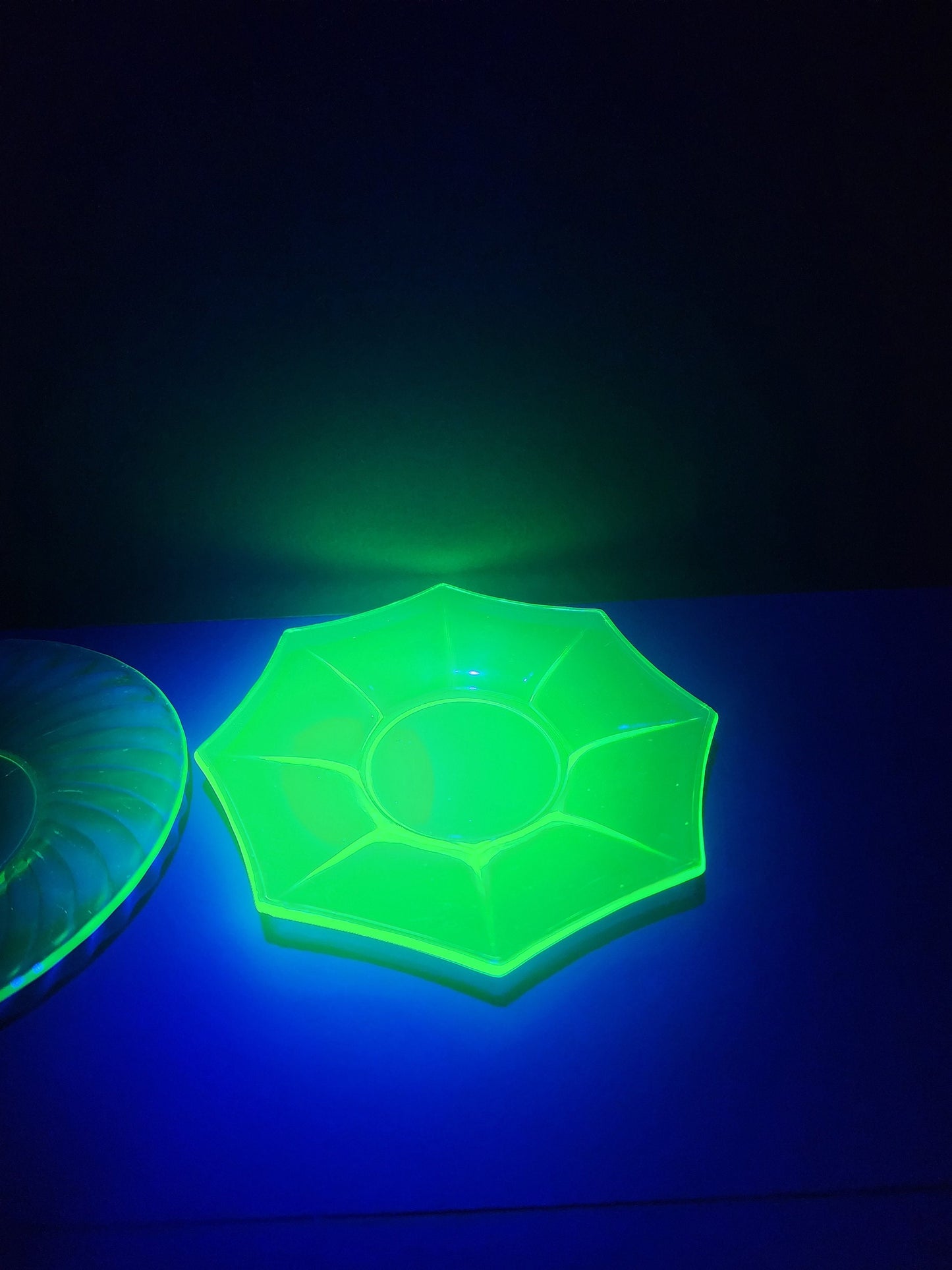 Uranium 1930s Depression Glass Plates Several Options - Uranium Glass - Vaseline Glass - Plates - Plate Set - 1930 - Depression Glass