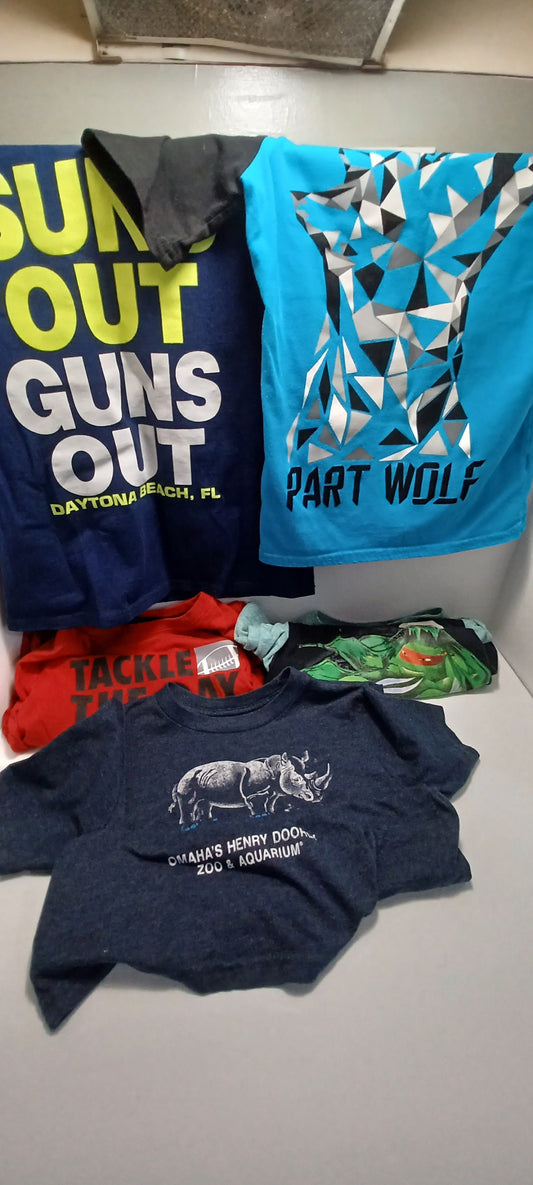 Boys Clothes Size 6 7 8 - Zoo - Omaha Zoo - Boys Shirts - Rhino - Ninja Turtles - Wolves - Kids Clothes - Size 6