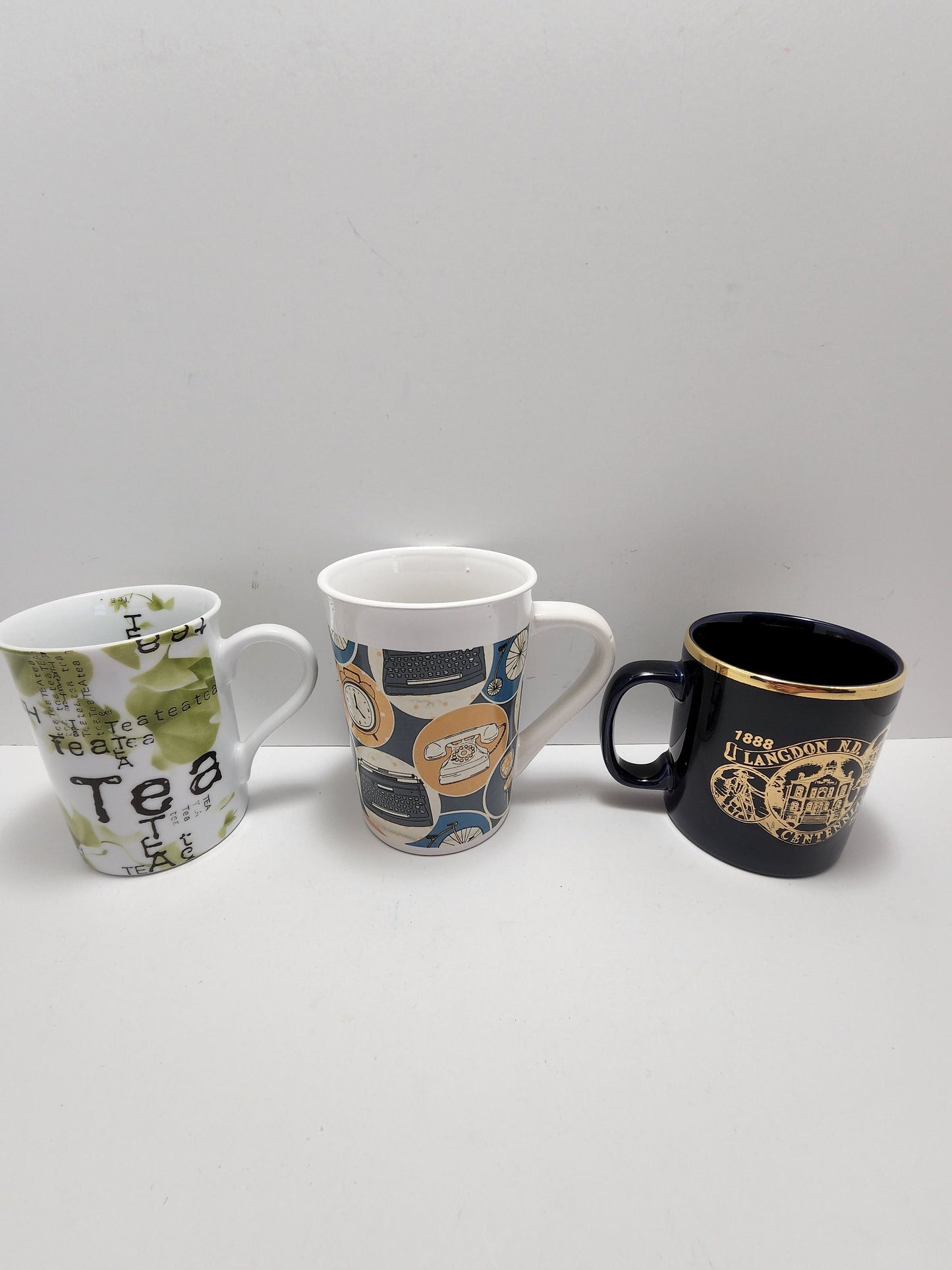 Coffee Mugs - Mugs - Drinkware - Vintage Mugs - Centennial - StaffordShire - England - England Mug - Telephone - Typewriter - Tea