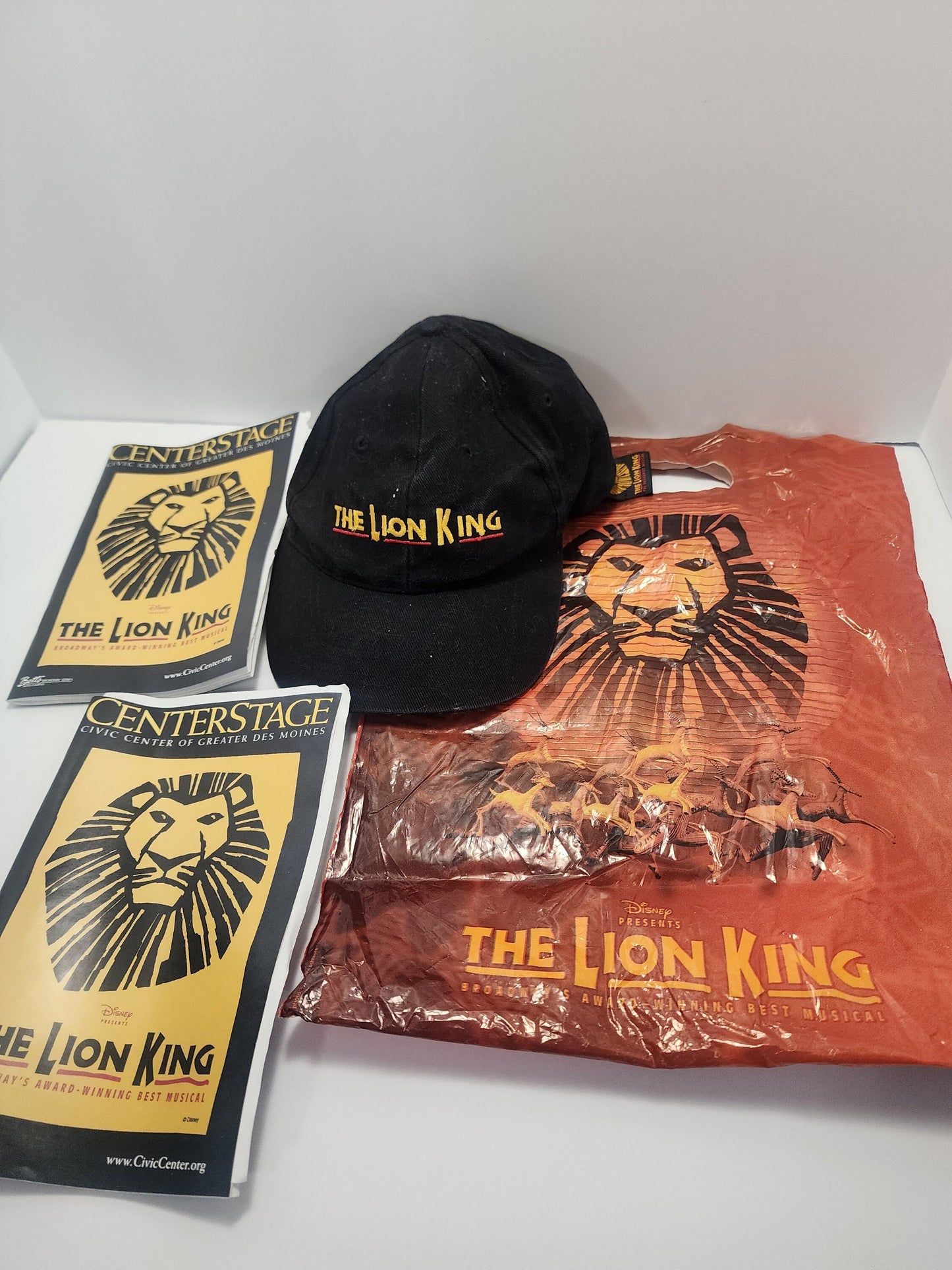 Disney Vintage The Lion King Musical Disney On Ice Hat Bag and Schedule - Disney On Ice - Disney Musical - The Lion King - Lion King