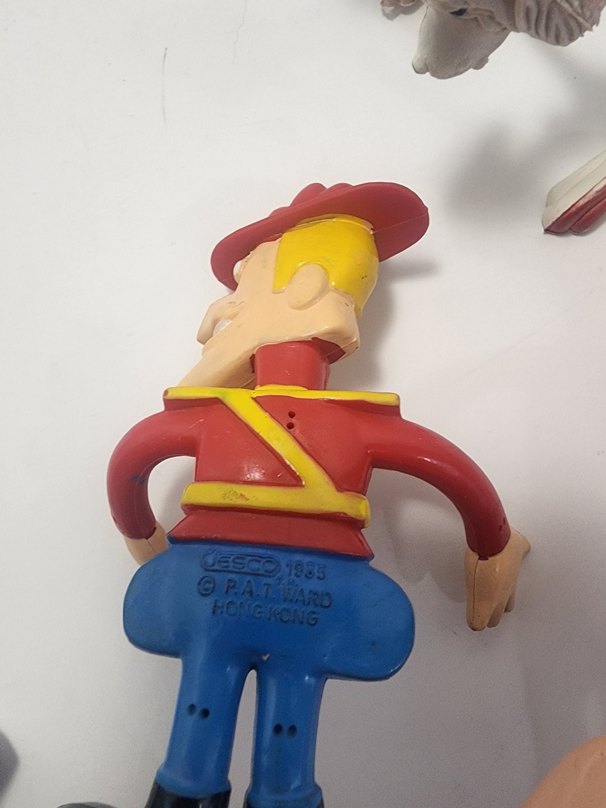 Bendable 1970 1980 Action Figures - Rocky and Bullwinkle - Christmas Toys - Easter Bunny - Bendable Toys - Wham O - Stretchy Toys