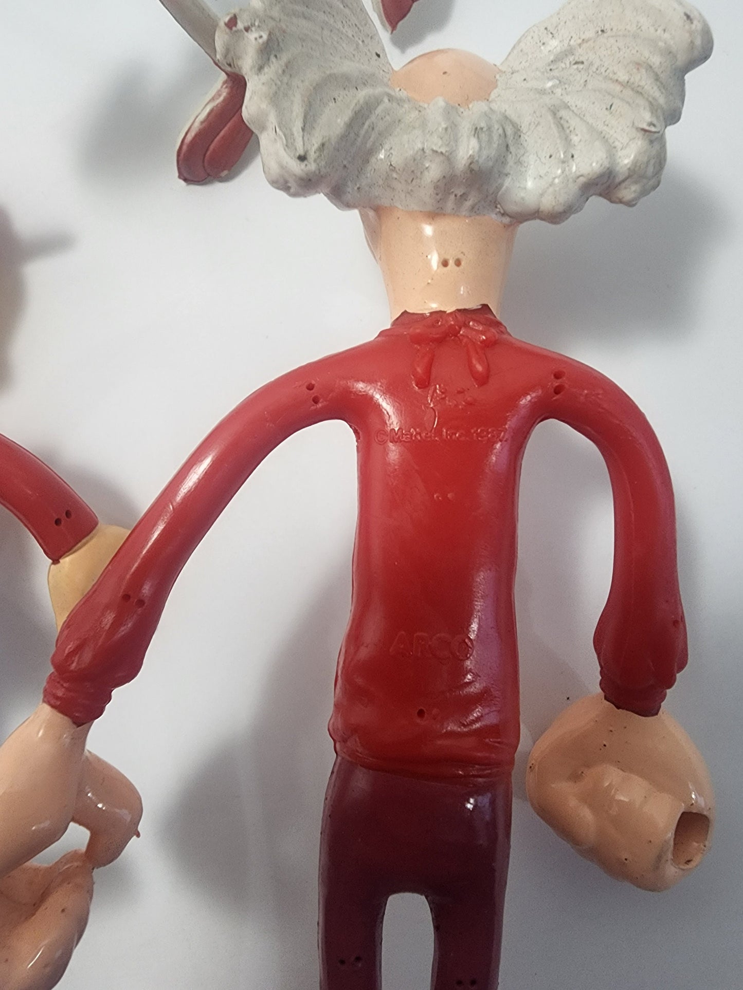 Bendable 1970 1980 Action Figures - Rocky and Bullwinkle - Christmas Toys - Easter Bunny - Bendable Toys - Wham O - Stretchy Toys