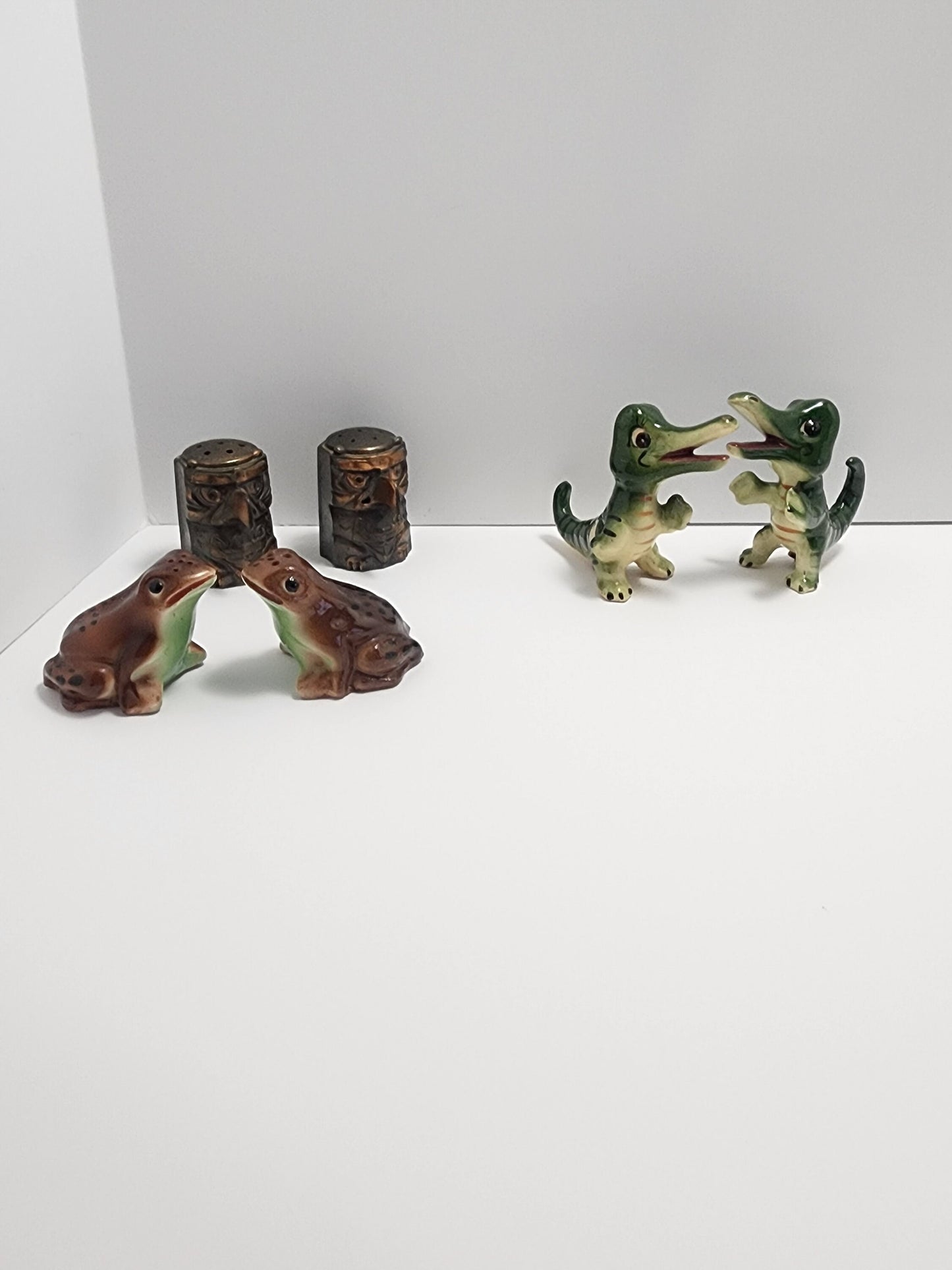 Salt and Pepper Shakers Vintage 1950s Ceramic Animals and Totems - Little Kitchy - Salt and Pepper Shakers - Animals - Ceramic Salt Shaker