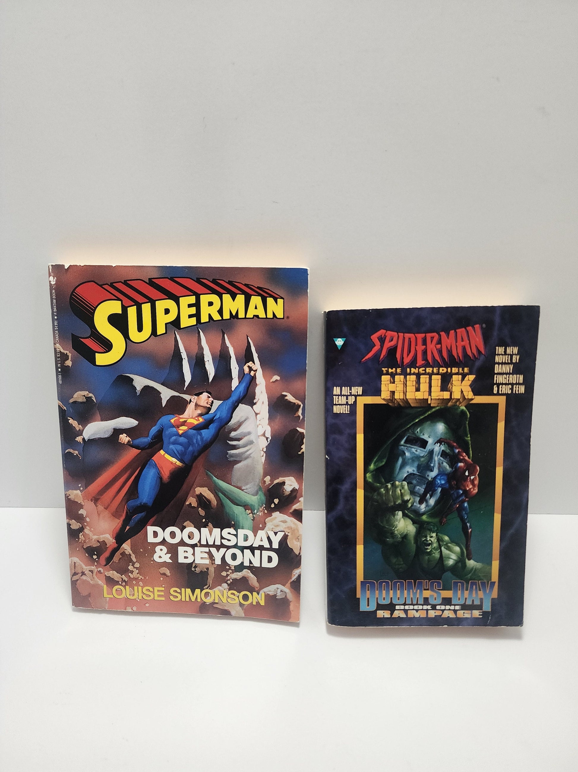 Marvel 1990s Superman Spiderman Incredible Hulk Books - Spiderman - Marvel Books - Superhero Books - Incredible Hulk - Superman - Books