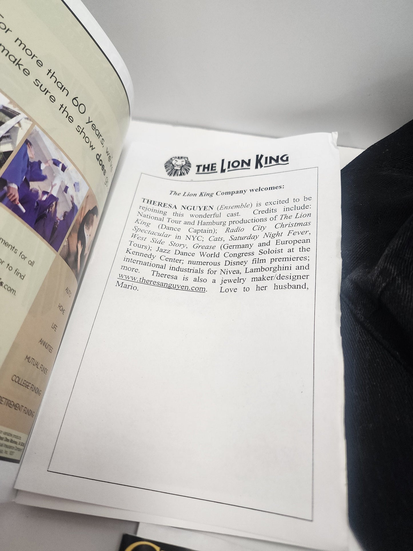 Disney Vintage The Lion King Musical Disney On Ice Hat Bag and Schedule - Disney On Ice - Disney Musical - The Lion King - Lion King