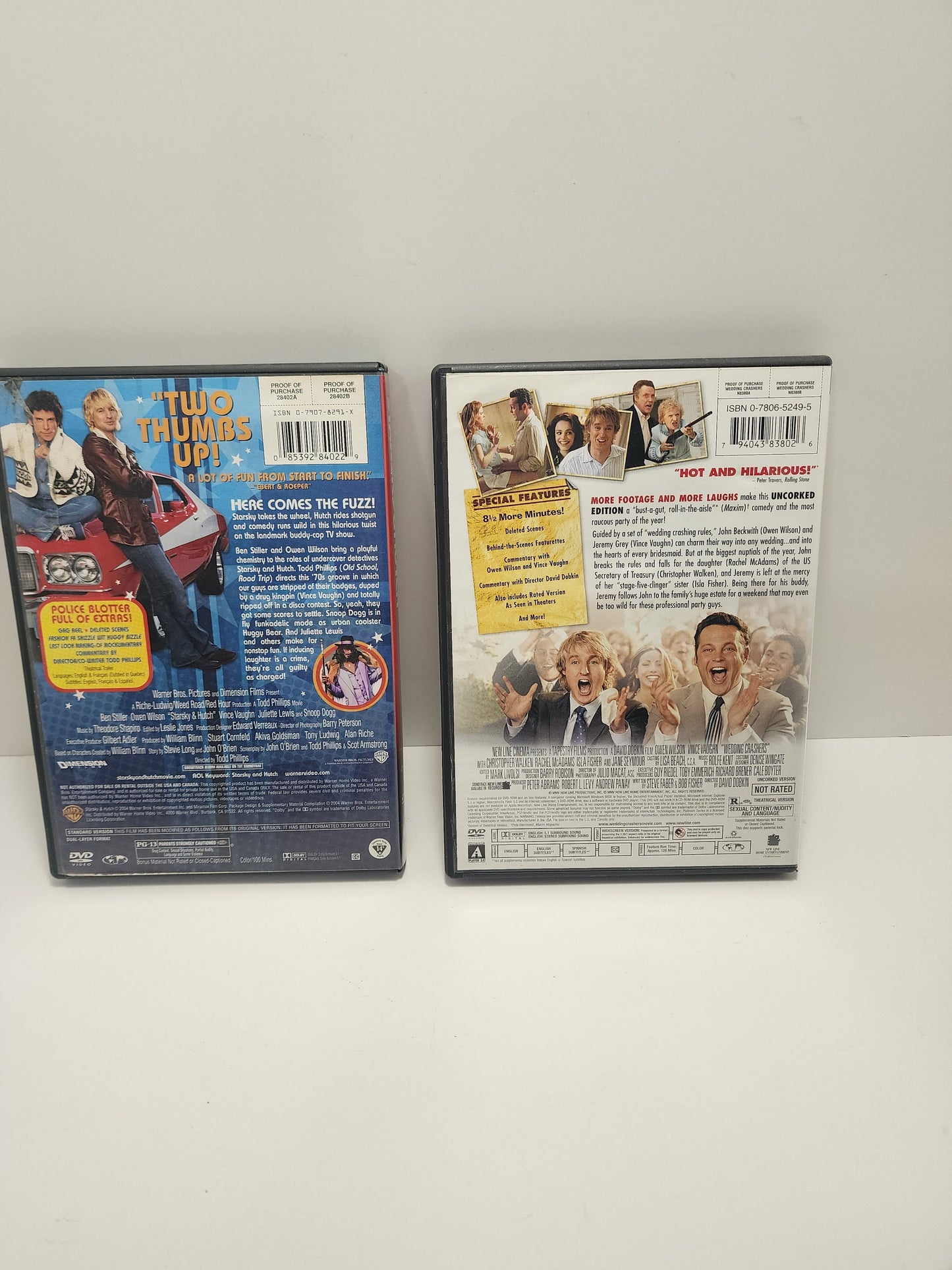 Owen Wilson DVDs Lot Of 2 Wedding Crashers Starsky and Hutch - Owen Wilson - Dvds - Starsky and Hutch - Wedding Crashers - Movies - Comedy