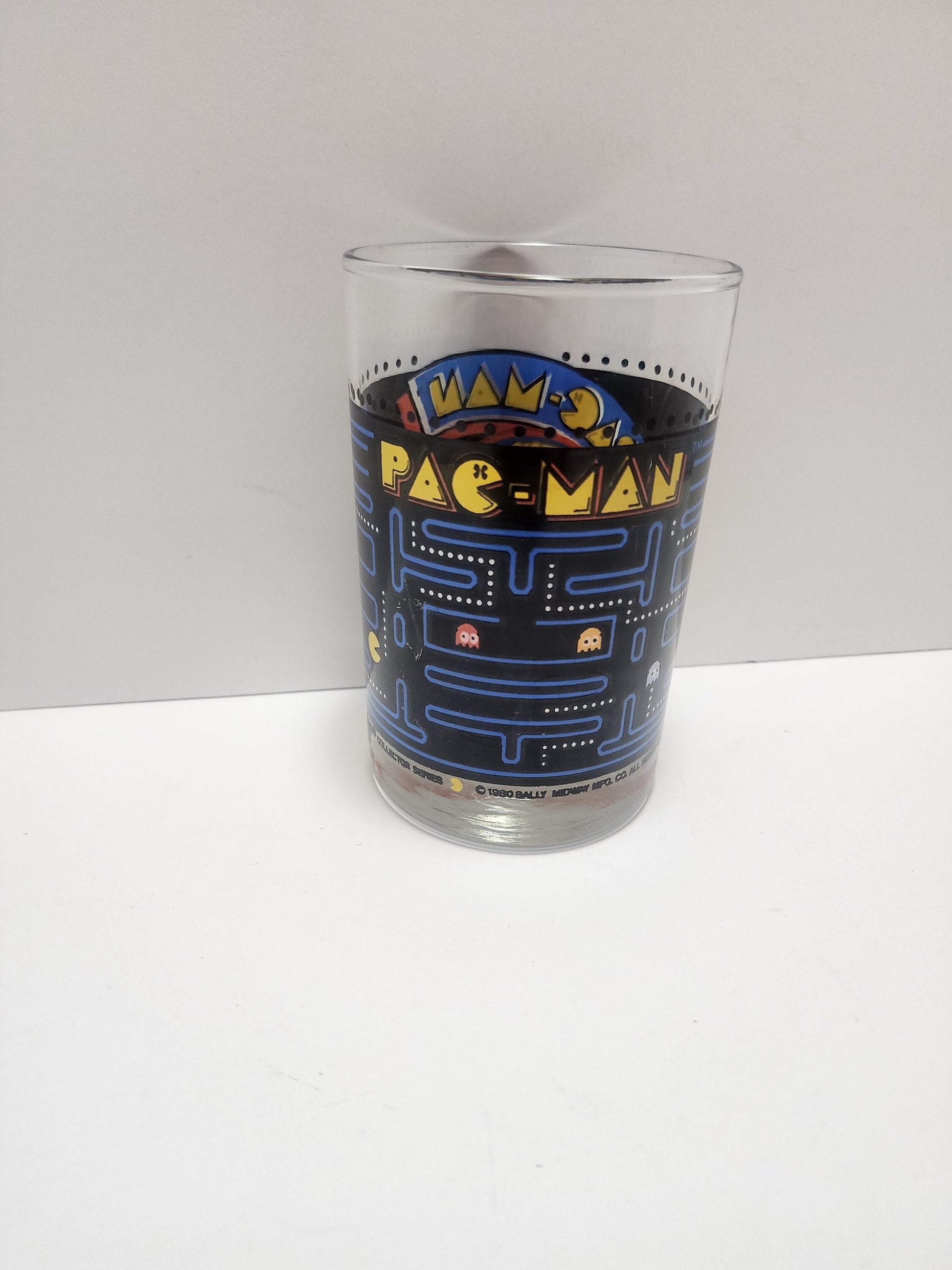 Pacman 1980s Bally Midway Collectable Glass - Glass - Arcade - Arcade Decor - Paxman- Pacman Glass - Vintage Glass - Character Glass