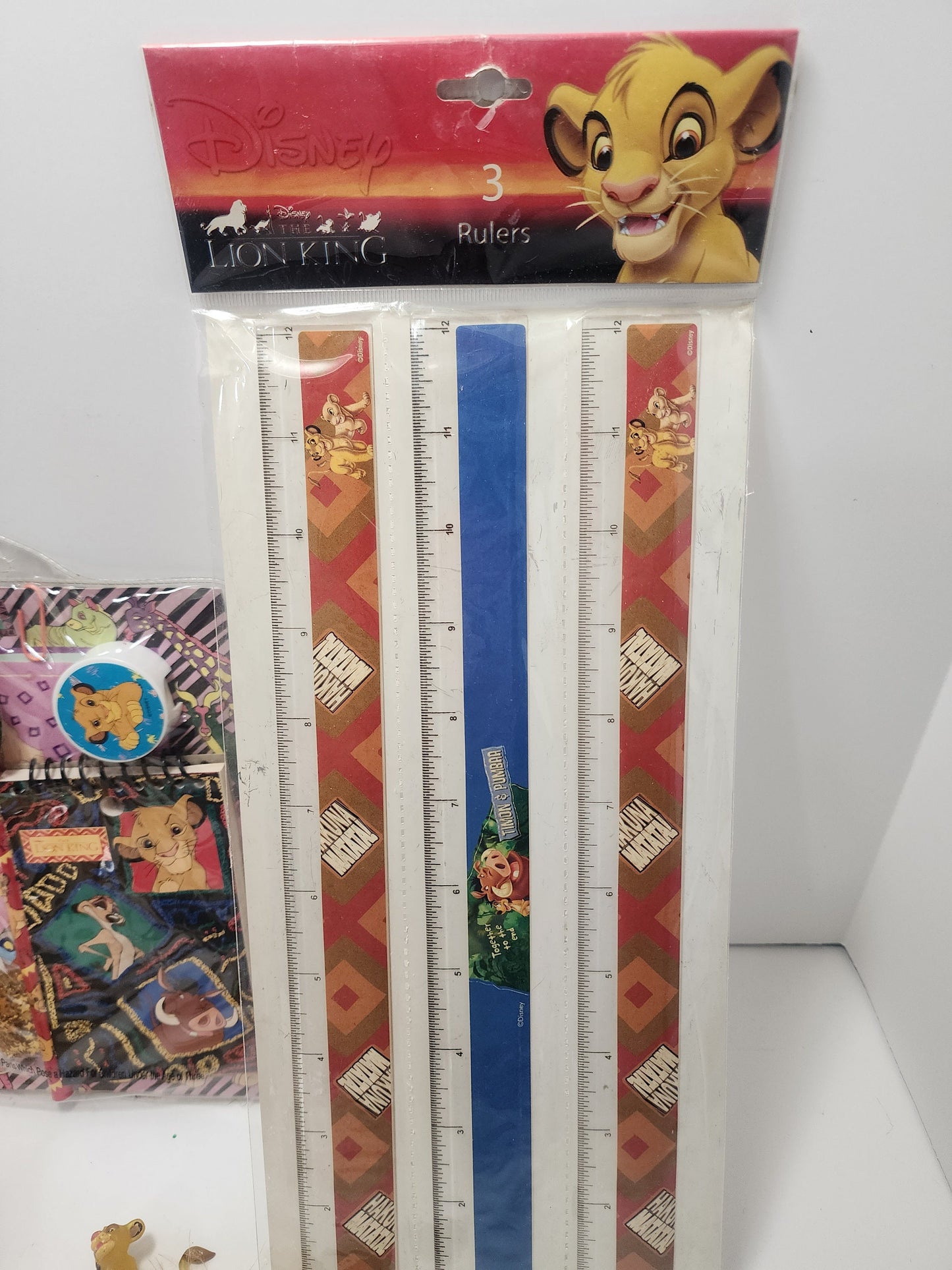 Lion King 1990s Vintage Gear - Disney - Vintage Disney - The Lion King - Simba - Kitche Towel - Stationary - Ruler - School Supplies