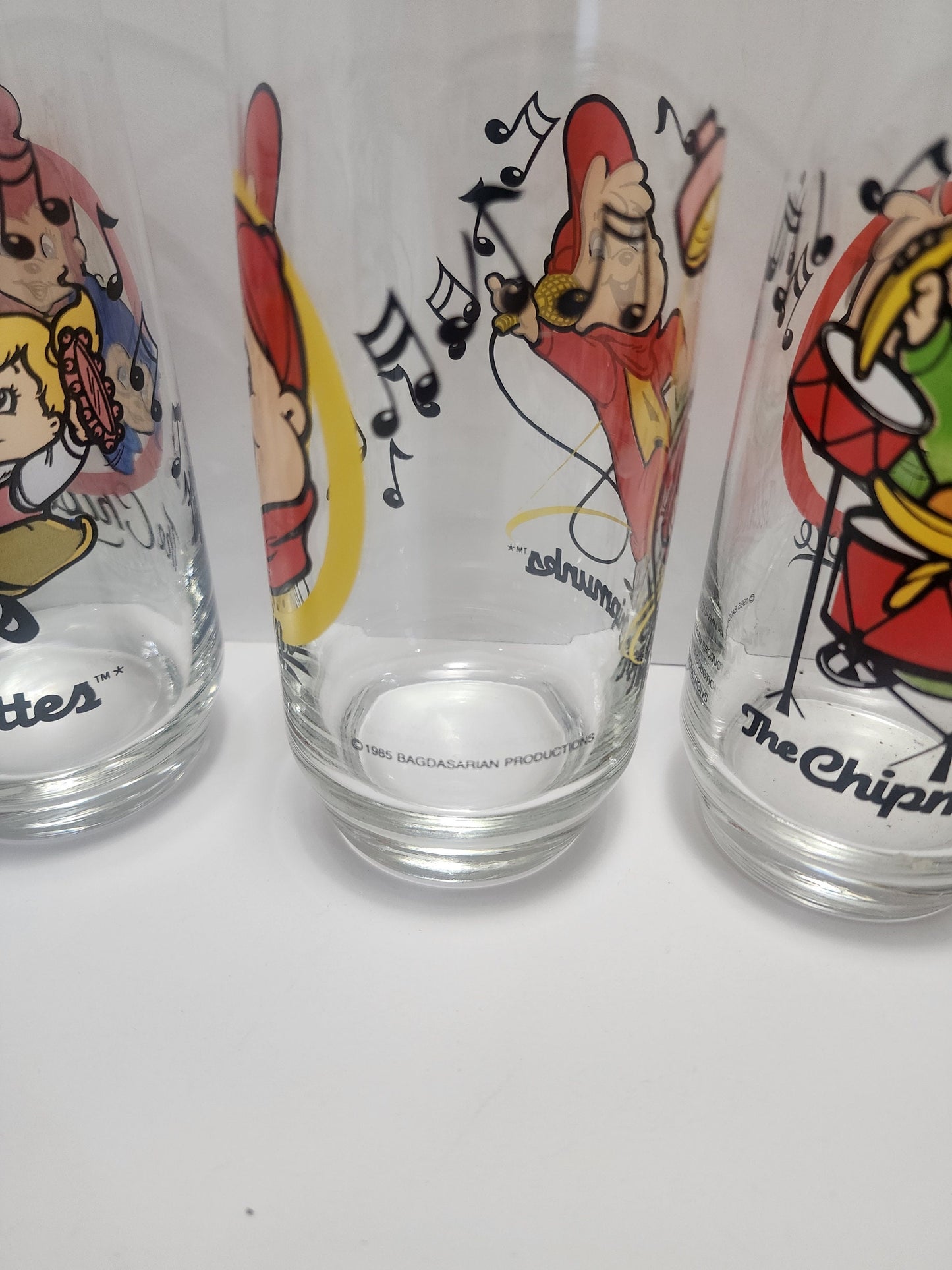 Vintage 1985 Alvin & The Chipmunks Glasses - Chippettes - Vintage Glasses - Character Glasses - Chipmunks Glasses - Alvin and The Chipmunks