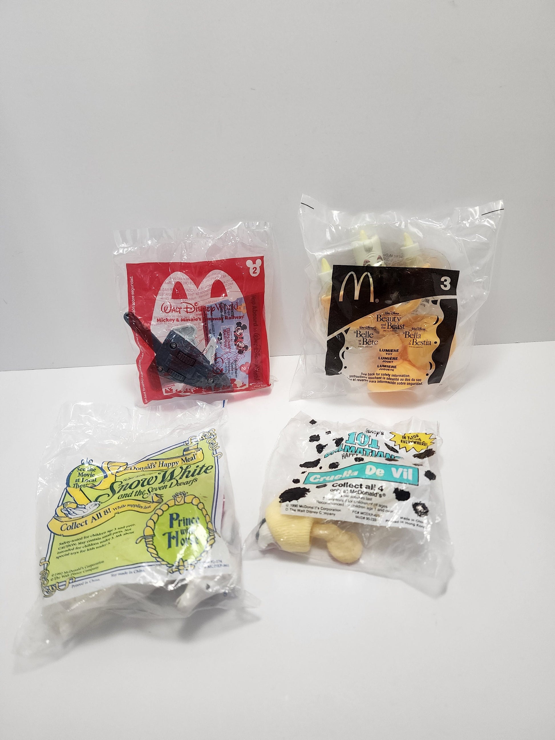 Mcdonalds 1990s Disney Happy Meal Toys - Disney - Disney Toys - Snow White - Dalmations - Beauty and the Beast - Disney Toys - 1990s Toys