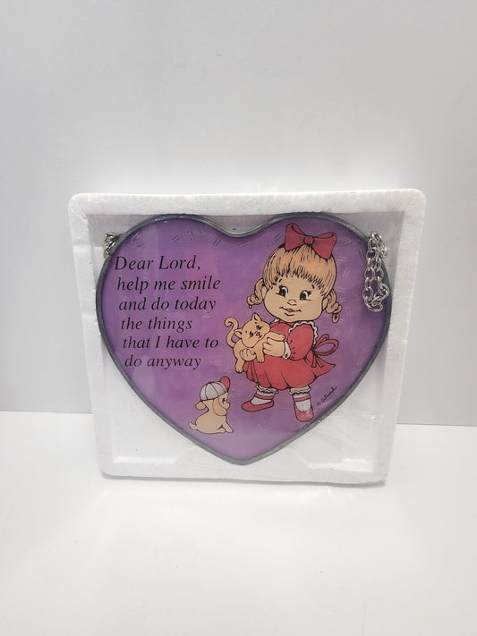 1991 Artwork Chicago Girl Religious Heart Decorative Piece - Religion - Religious Gifts - Hearts