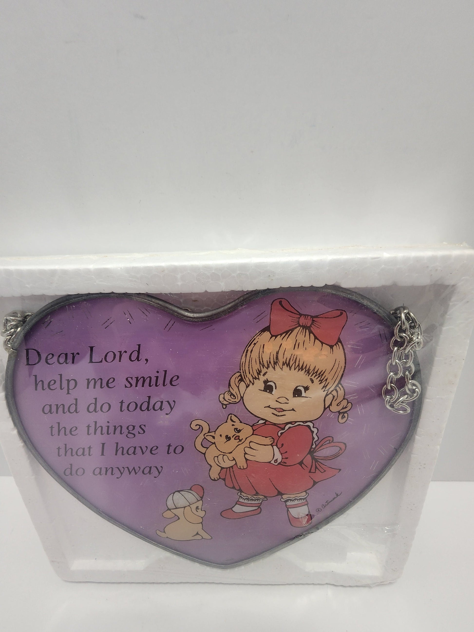 1991 Artwork Chicago Girl Religious Heart Decorative Piece - Religion - Religious Gifts - Hearts