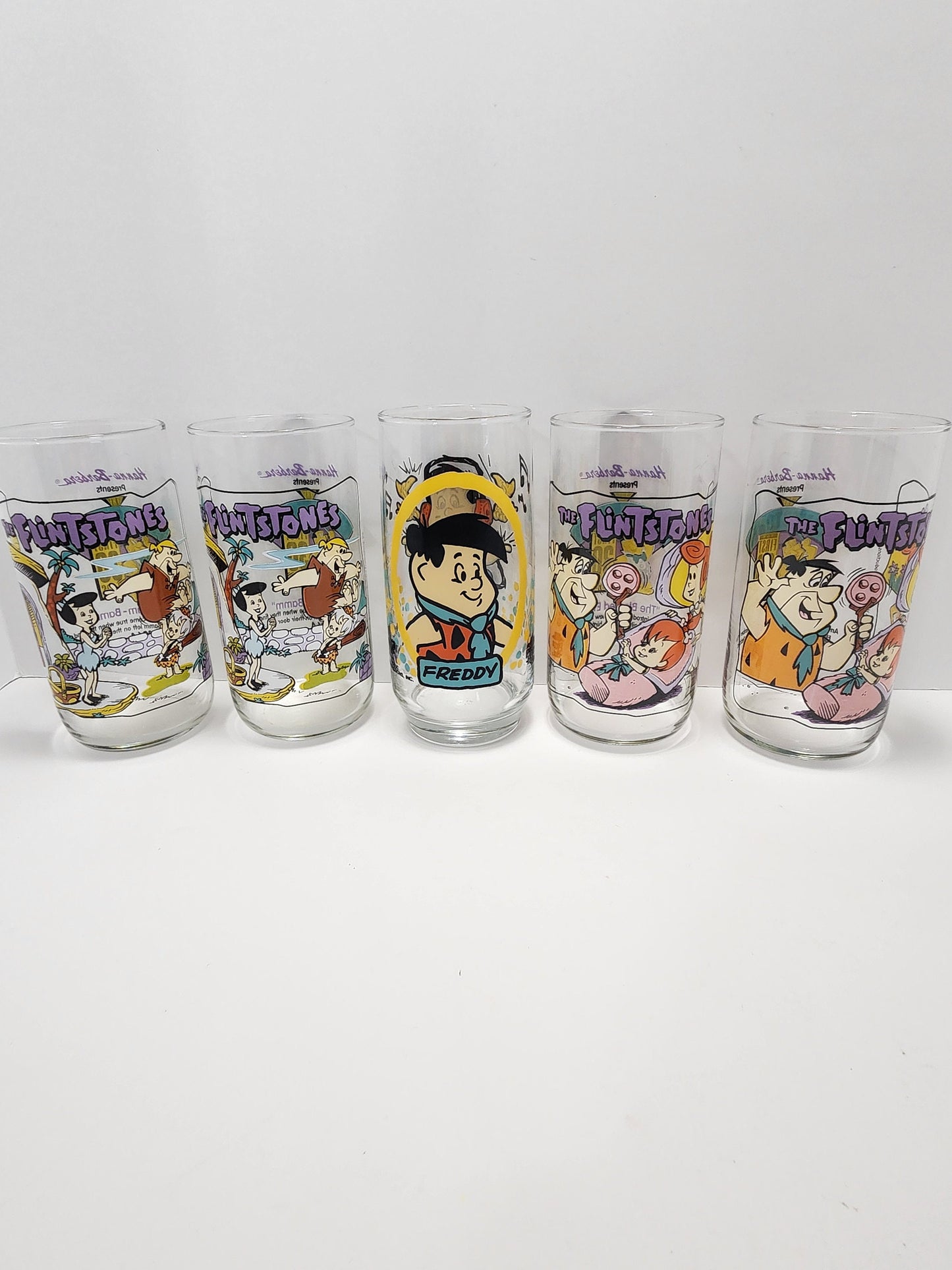Flintstones 1991 Hardee's Character Glasses The First 30 Years - Hardee's - Hardee's Glasses - Flintstones - Flintstones Glasses