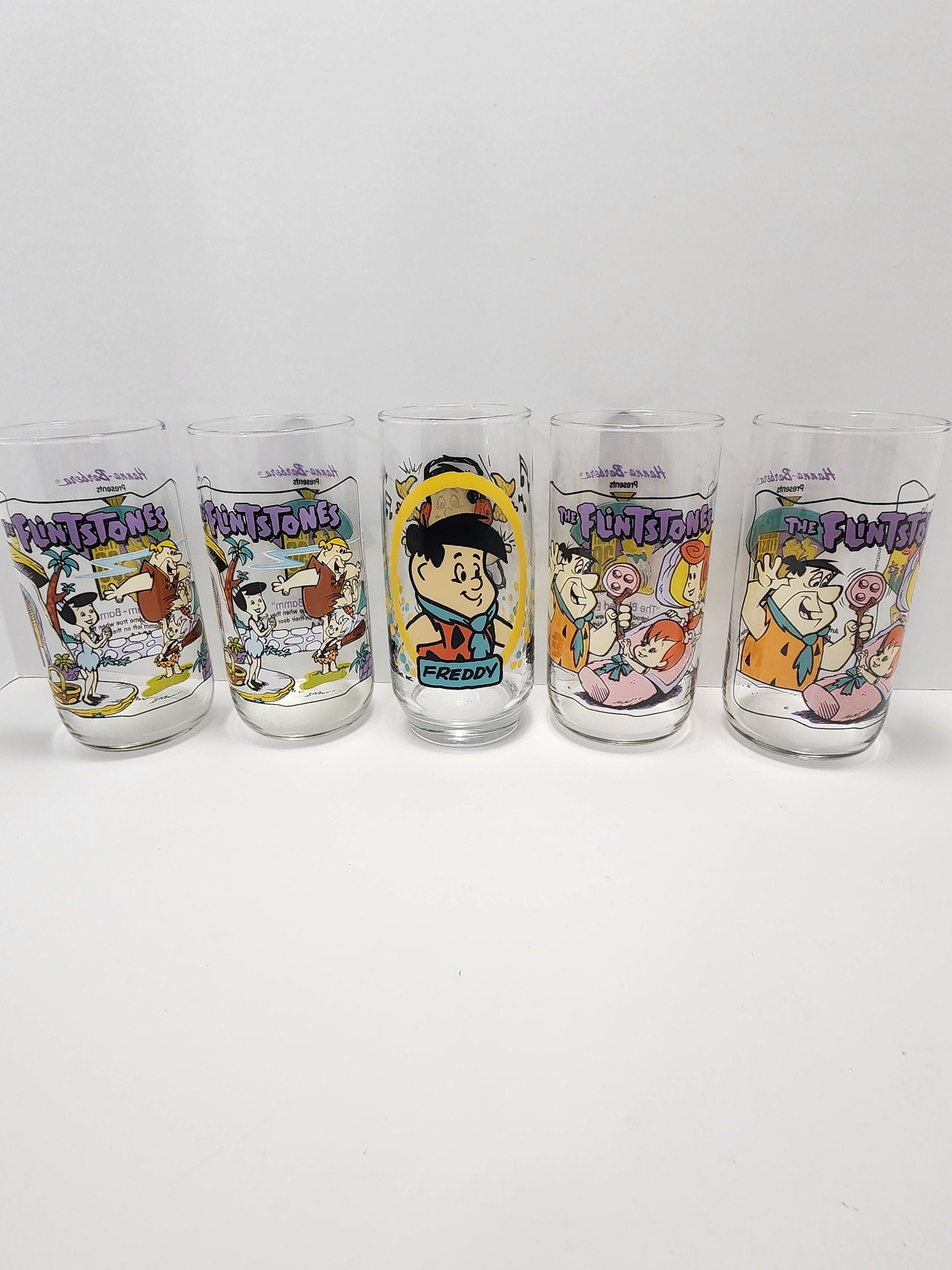 Flintstones 1991 Hardee's Character Glasses The First 30 Years - Hardee's - Hardee's Glasses - Flintstones - Flintstones Glasses