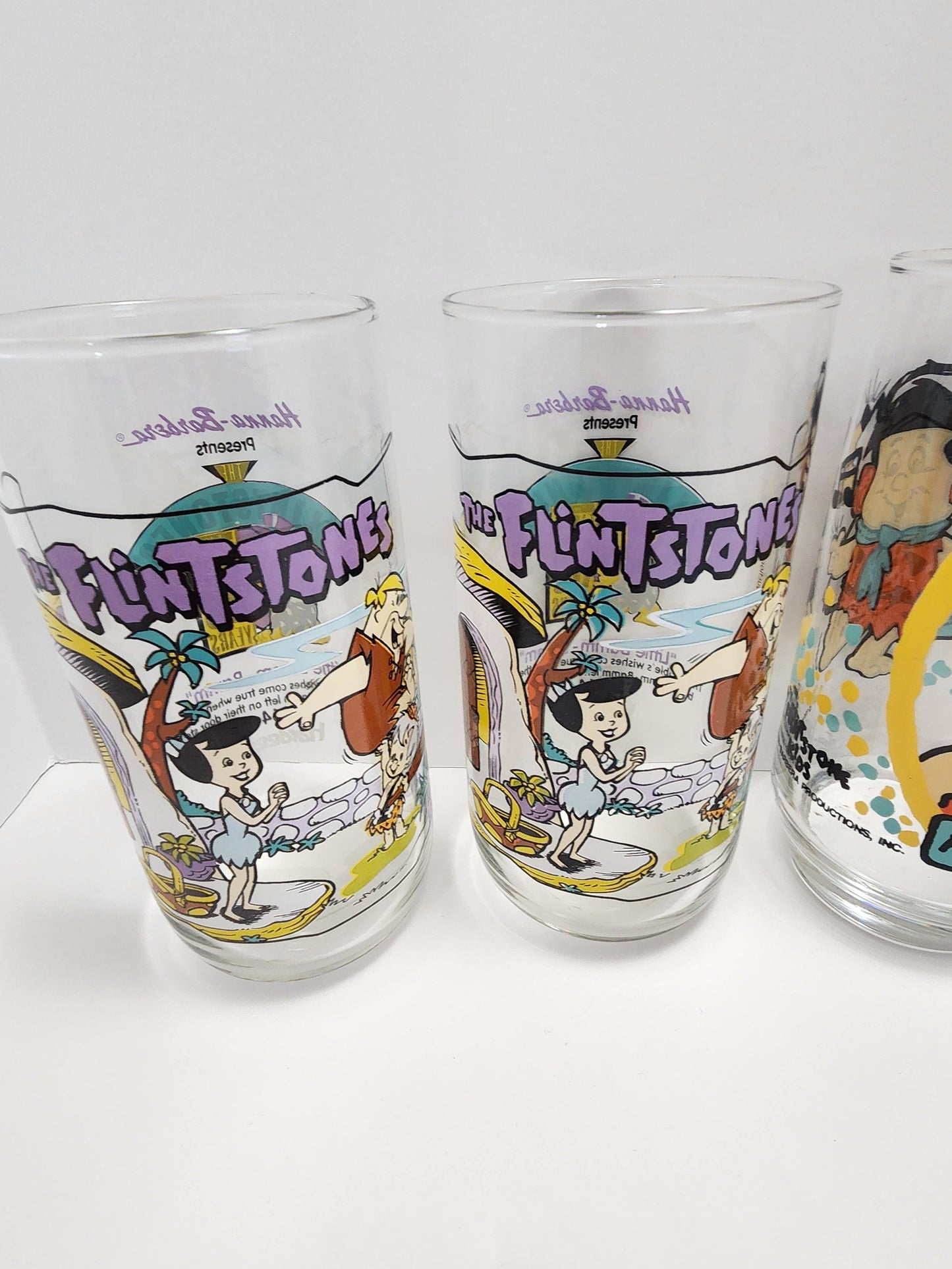 Flintstones 1991 Hardee's Character Glasses The First 30 Years - Hardee's - Hardee's Glasses - Flintstones - Flintstones Glasses