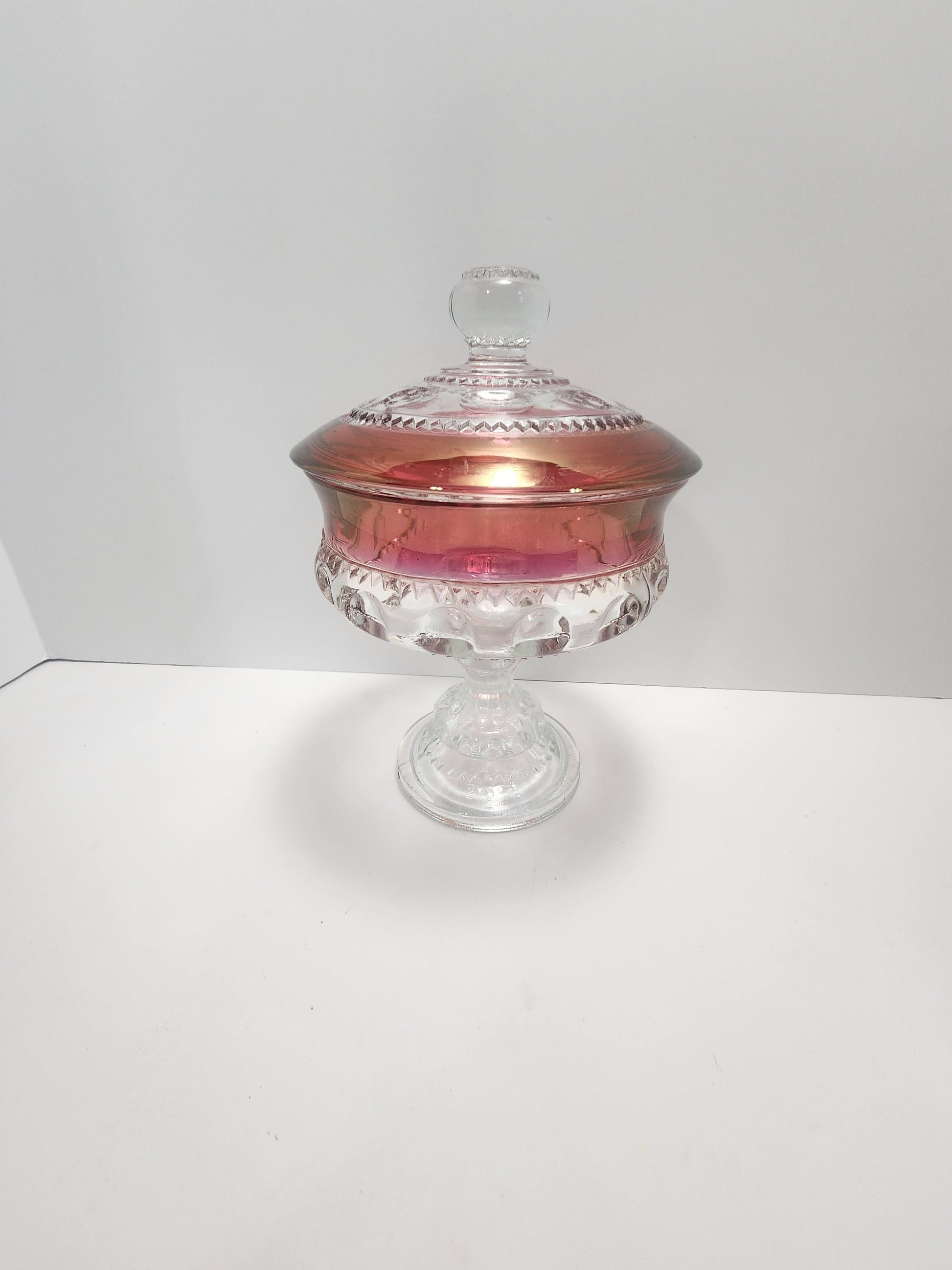 Kings Crown Thunbprint Ruby Red Vintage Glass Candy Dish - Kings Crown - Thumbprint - Glass - Vintage Glass - Candy Dish - Ruby Red