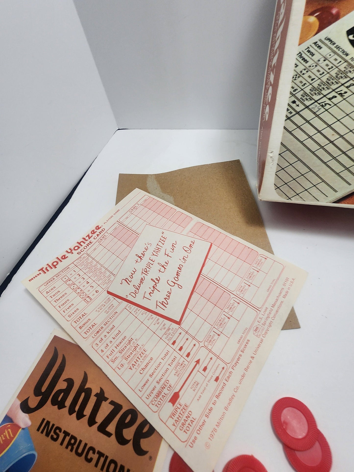 Yahtzee 1978 Vintage Milton Bradley Game - Yahtzee - Family Games - Family Game Night - Vintage Games - Games - Yahtzee