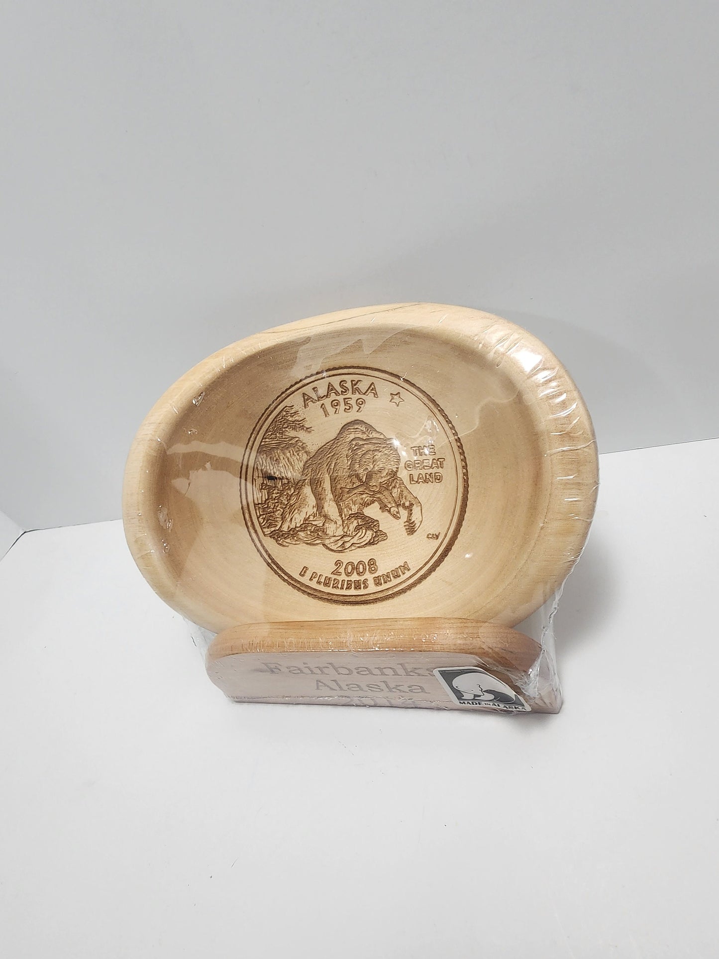 The Great Alaskan Bowl Wooden Bowl - Alaska - Alaska Sovereign - Wildlife - Wooden Bowl - Alaskan - Grizzly Bear - Grizzlies