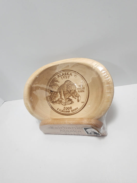 The Great Alaskan Bowl Wooden Bowl - Alaska - Alaska Sovereign - Wildlife - Wooden Bowl - Alaskan - Grizzly Bear - Grizzlies