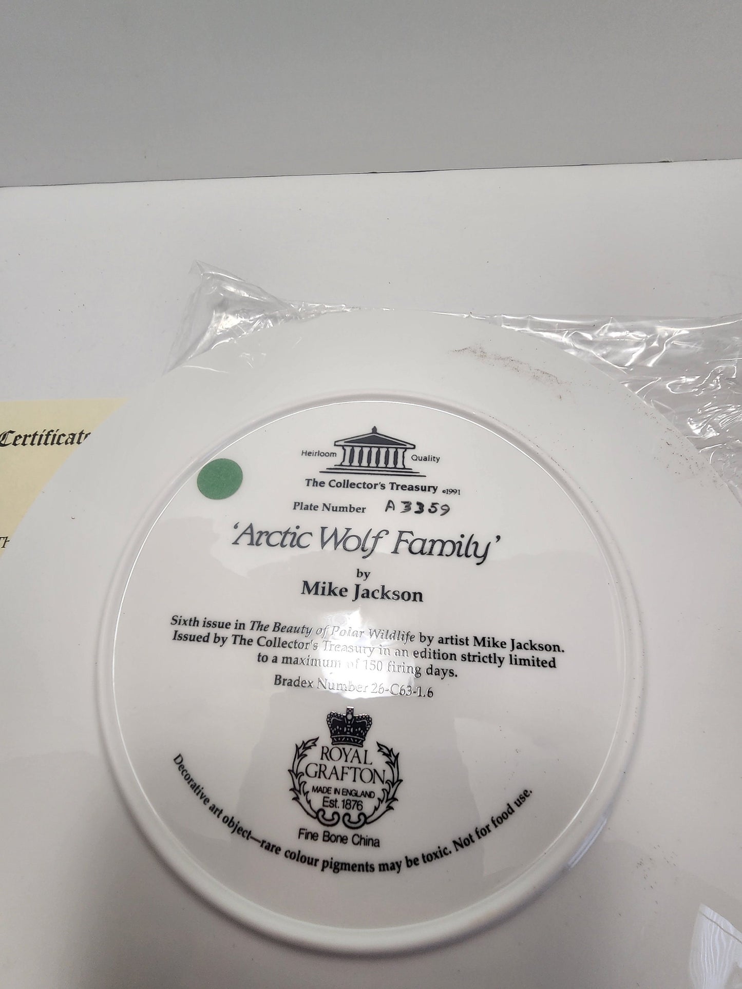 Wildlife Collectors Plates Artic Wolf Family and The Moose - Royal Grafton - Plates - Wildlife Plates - Wolf - Animals - Paul Krapf