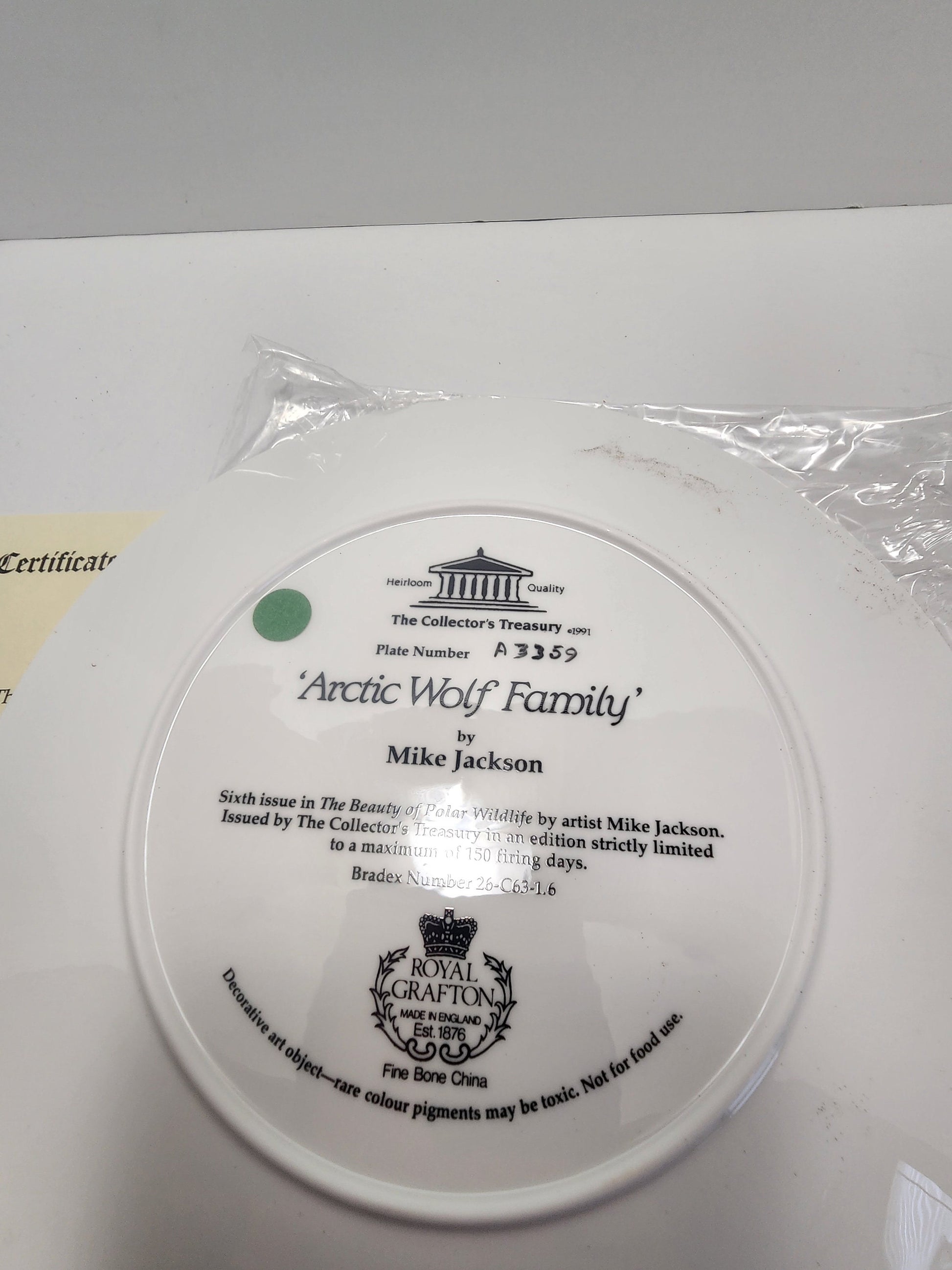 Wildlife Collectors Plates Artic Wolf Family and The Moose - Royal Grafton - Plates - Wildlife Plates - Wolf - Animals - Paul Krapf