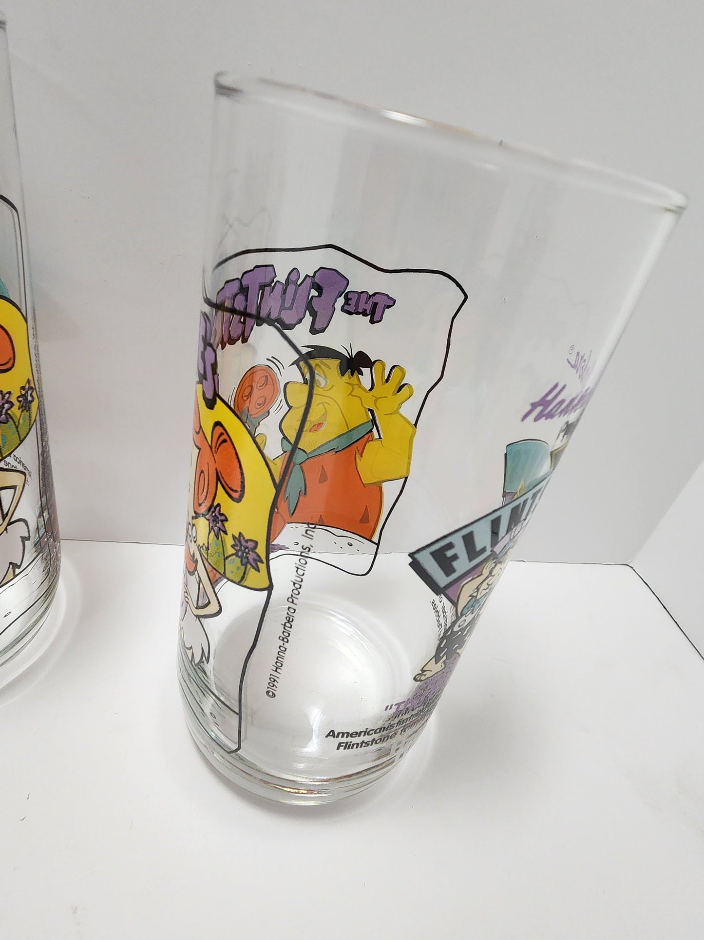 Flintstones 1991 Hardee's Character Glasses The First 30 Years - Hardee's - Hardee's Glasses - Flintstones - Flintstones Glasses