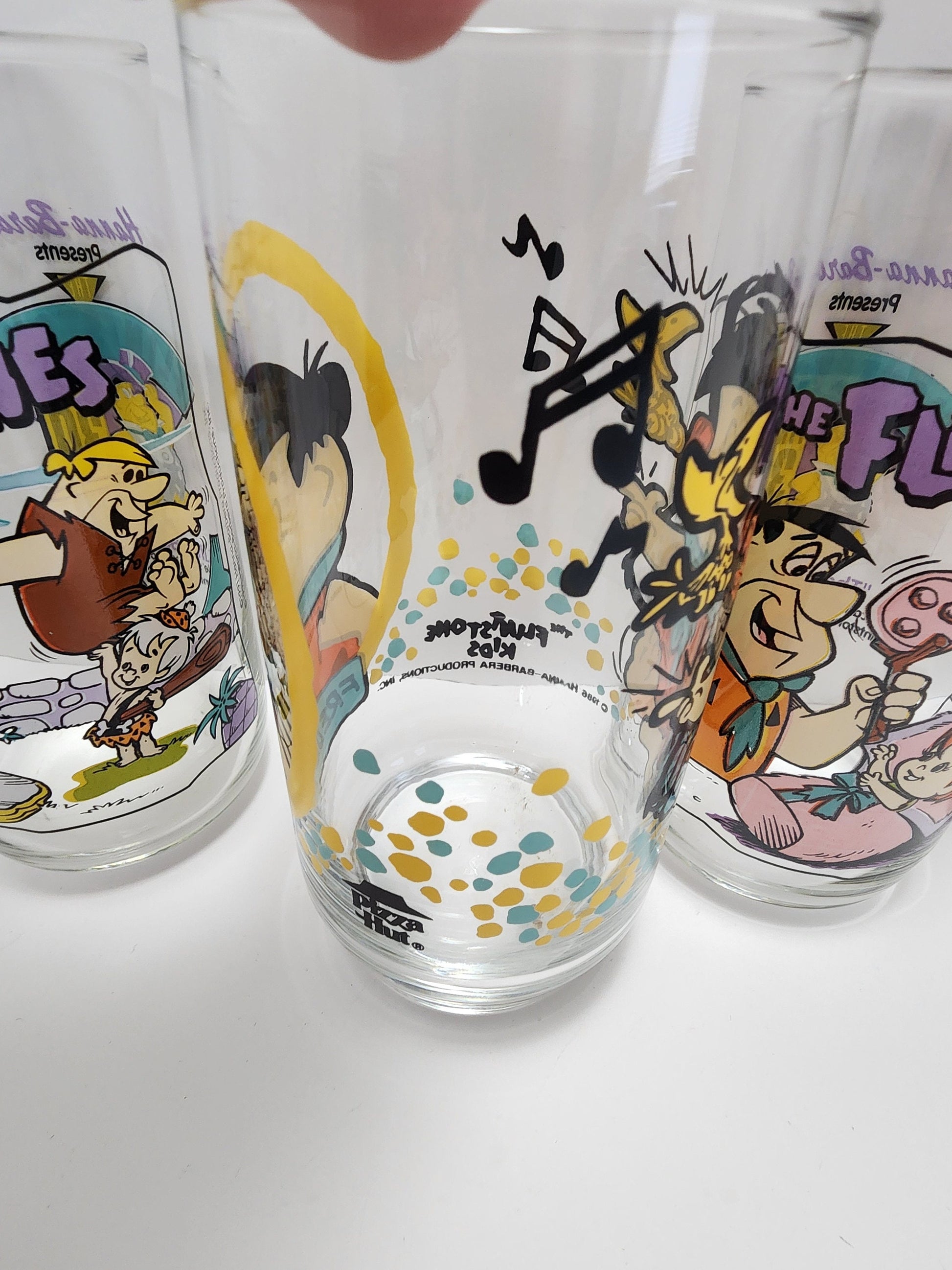 Flintstones 1991 Hardee's Character Glasses The First 30 Years - Hardee's - Hardee's Glasses - Flintstones - Flintstones Glasses