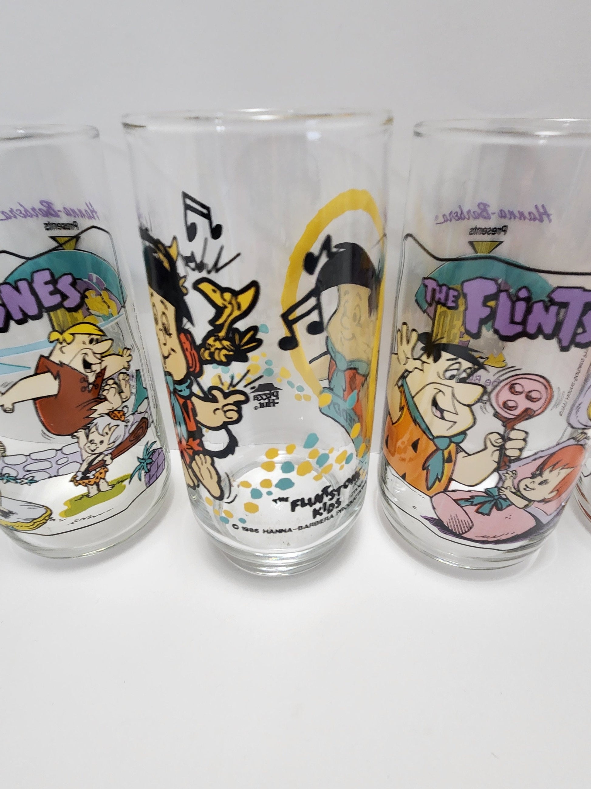 Flintstones 1991 Hardee's Character Glasses The First 30 Years - Hardee's - Hardee's Glasses - Flintstones - Flintstones Glasses