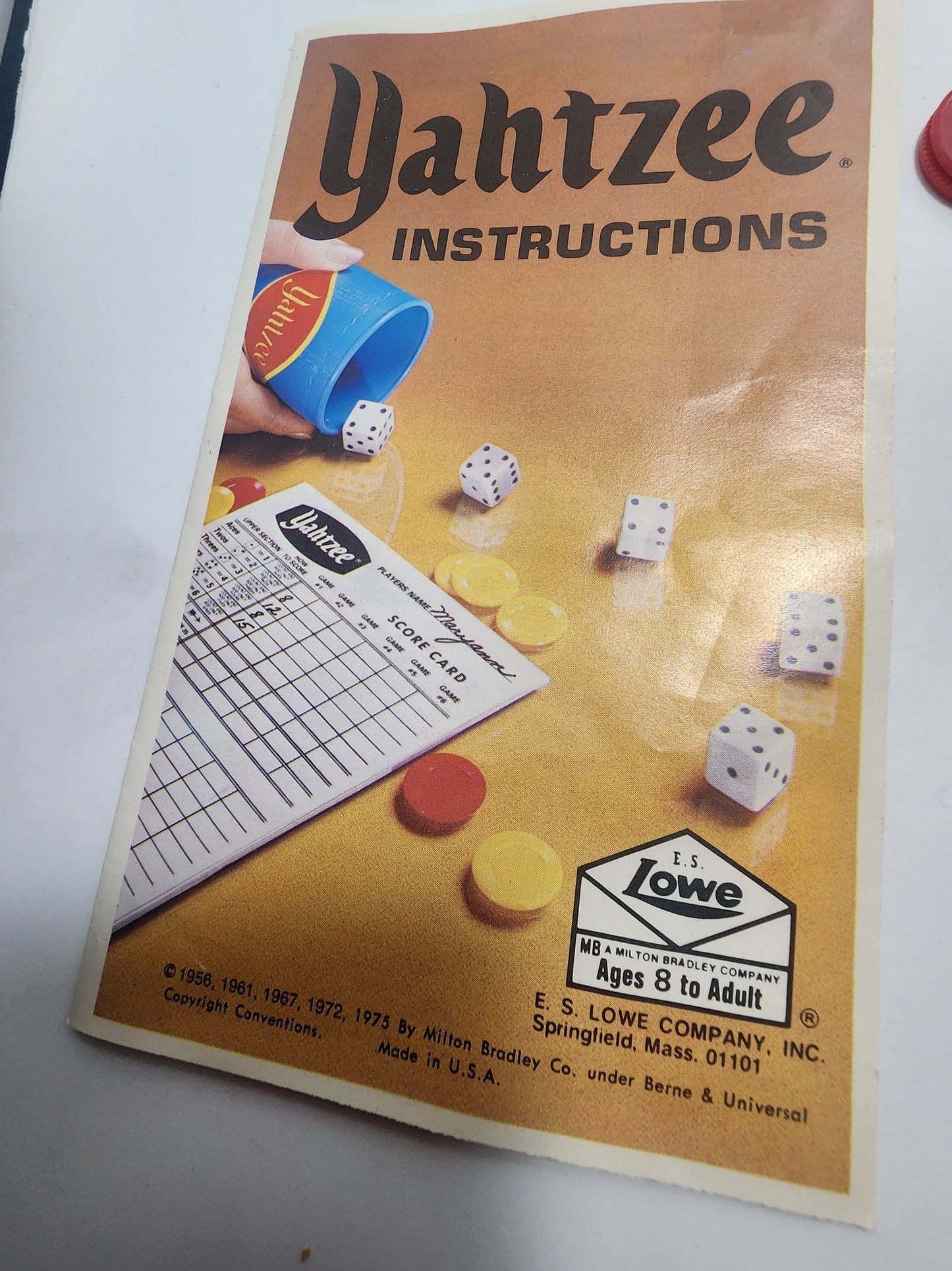 Yahtzee 1978 Vintage Milton Bradley Game - Yahtzee - Family Games - Family Game Night - Vintage Games - Games - Yahtzee