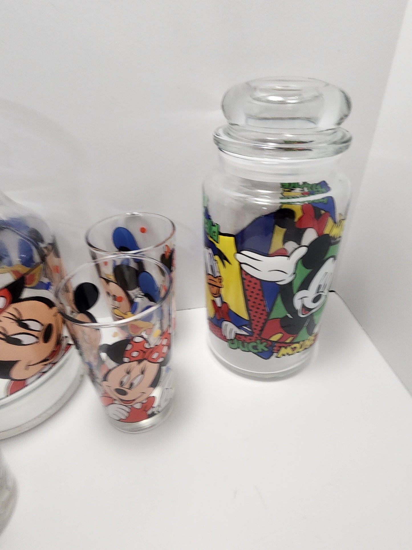 Disney Micky and Minnie Mouse Pitcher Set Of Glasses - Anchor Hocking - Pitcher - Drinkware - Disney - Glasses - Pitcher - Jars
