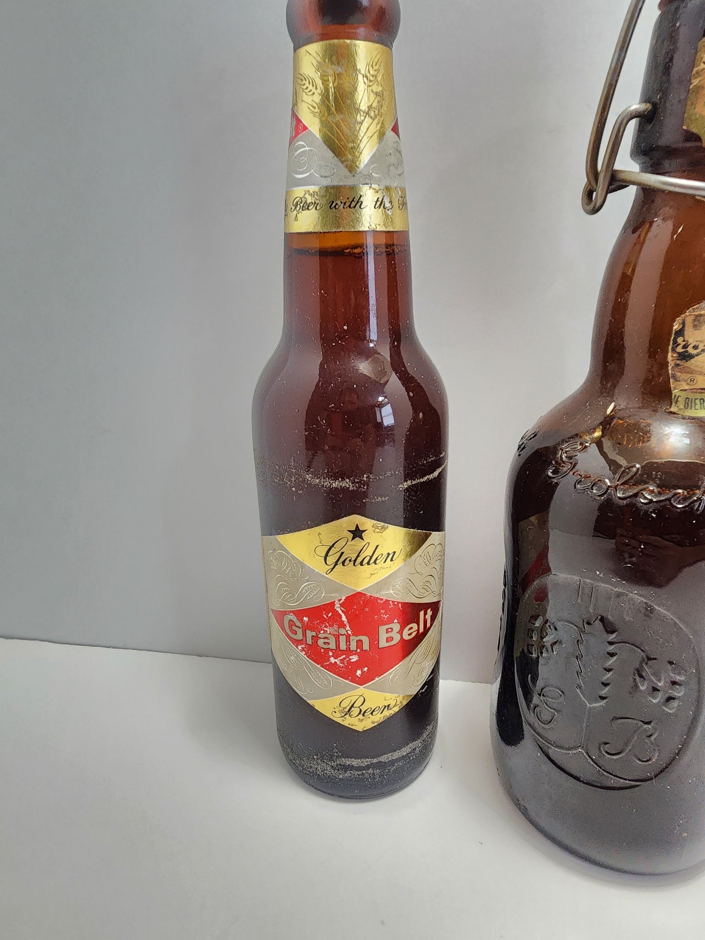 Vintage Beer Bottles - Grain Belt Beer - Grolsch Amber Beer Bottle - Beer Bass Pale Ale - Beer Bottles - Pale Ale - Ale - Vintage Beer