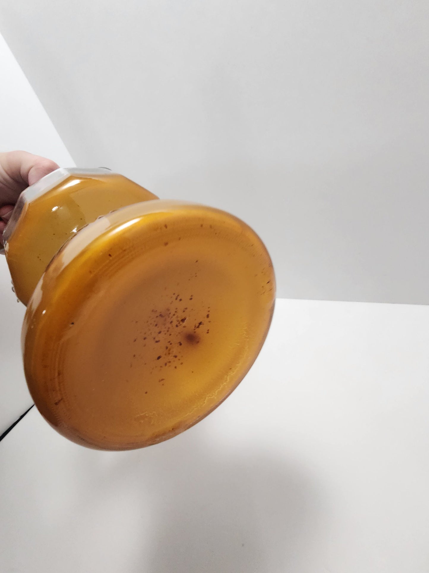 Oil Lamp 1970s Keresene Homestead Lamps Hurricane Amber Glass - Oil Lamps - Homestead - Amber Glass - Hurricane Glass